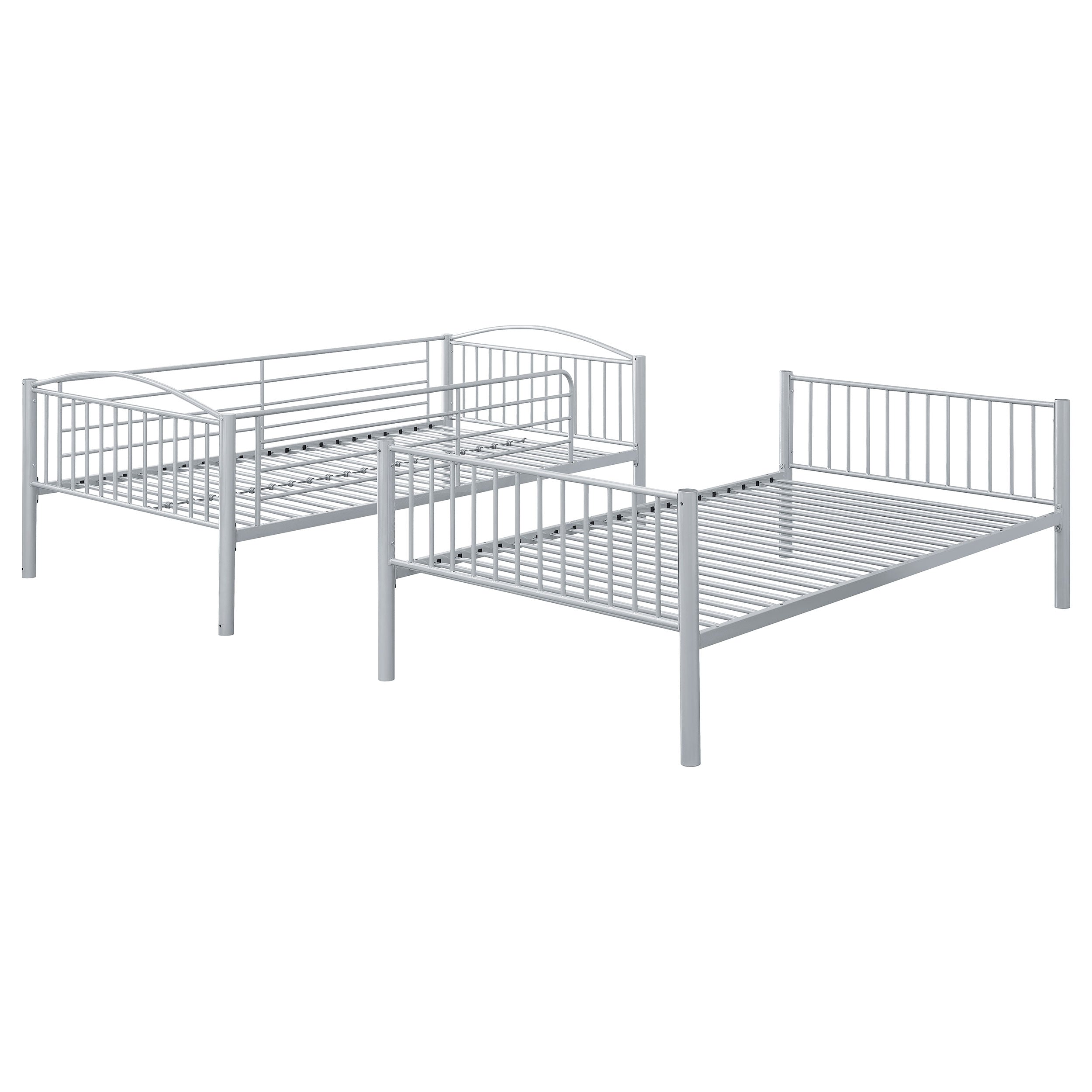 Anson Twin Over Twin Bunk Bed with Ladder Twin / Twin Bunk Bed Silver