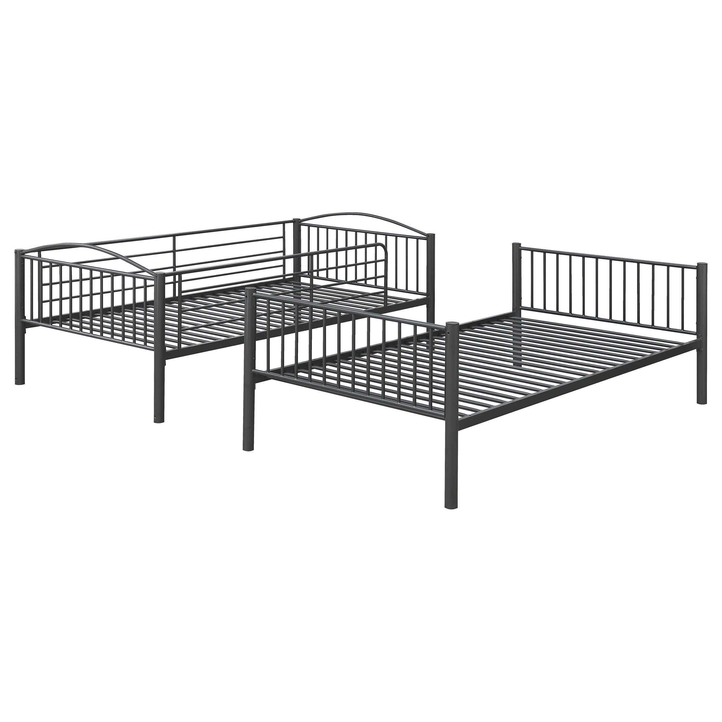 Anson Twin Over Twin Bunk Bed with Ladder Twin / Twin Bunk Bed Grey