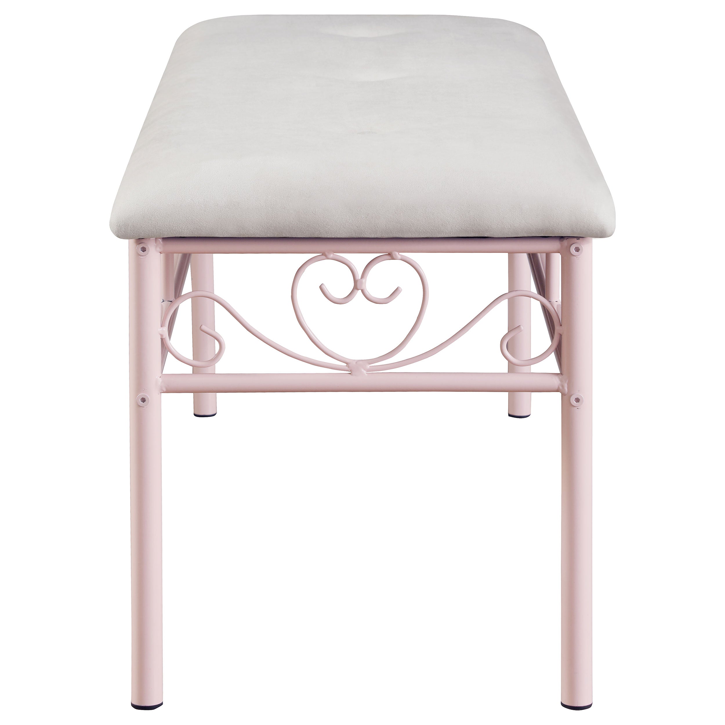 Massi Tufted Upholstered Bench Powder Pink