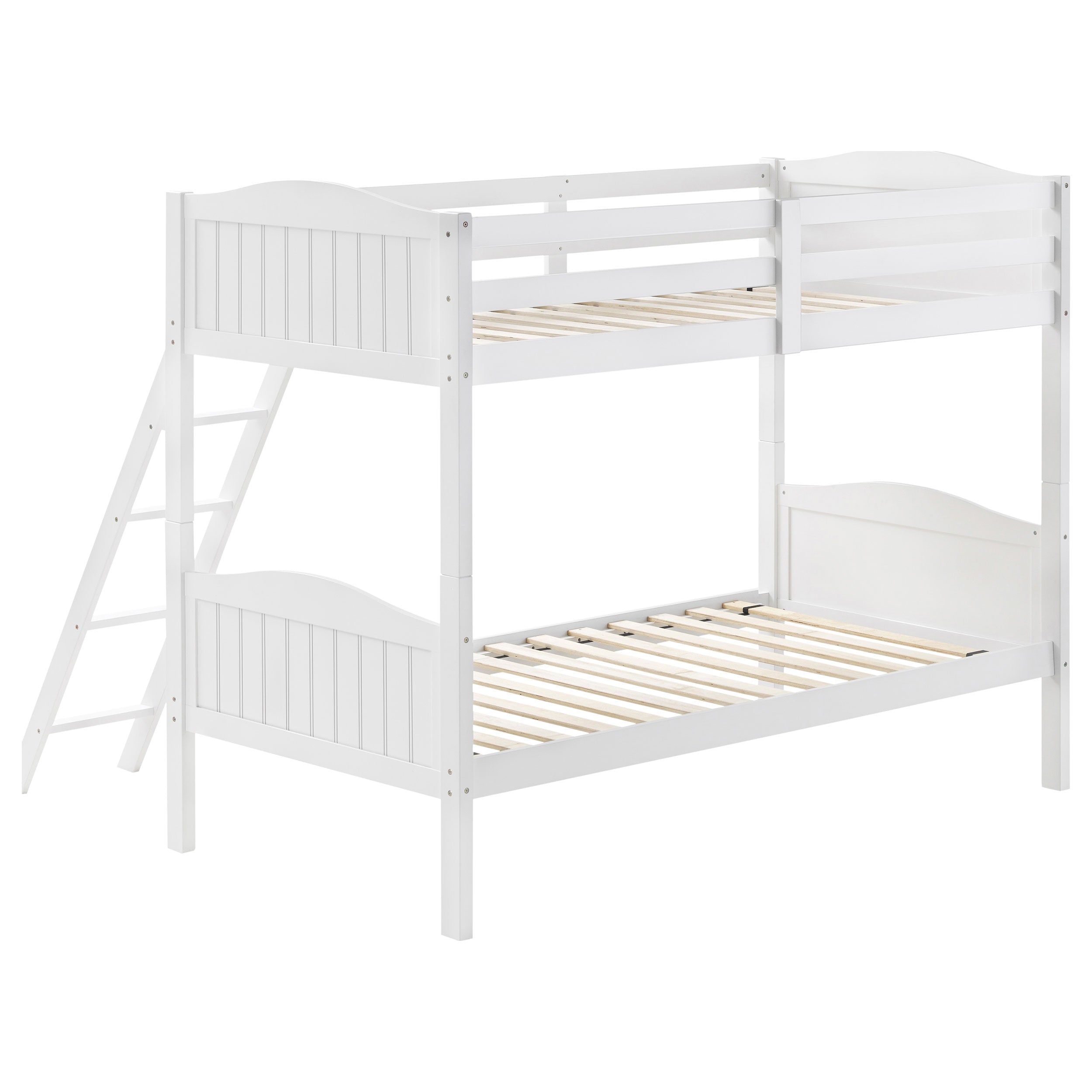 Arlo Twin Over Twin Bunk Bed with Ladder White