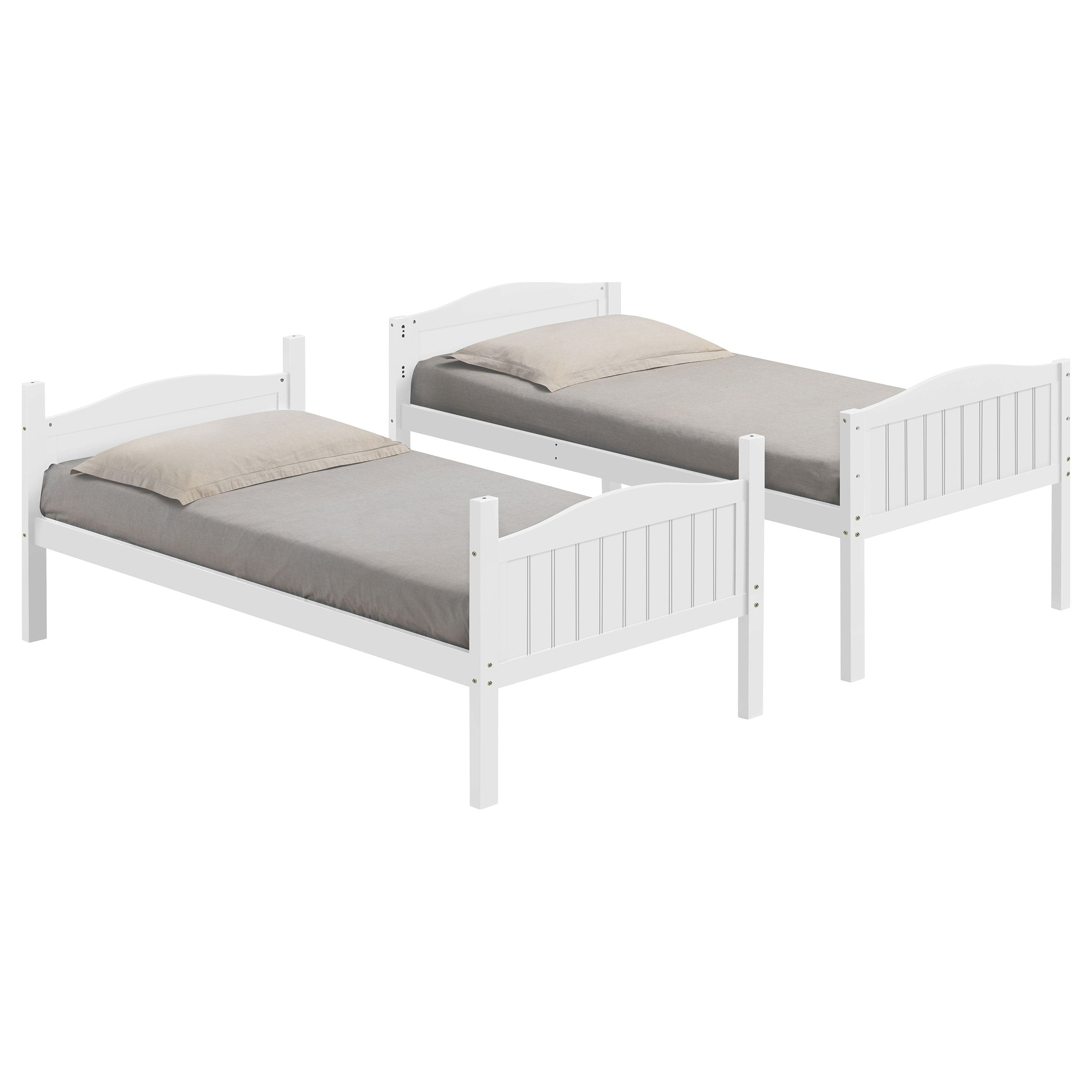 Arlo Twin Over Twin Bunk Bed with Ladder White