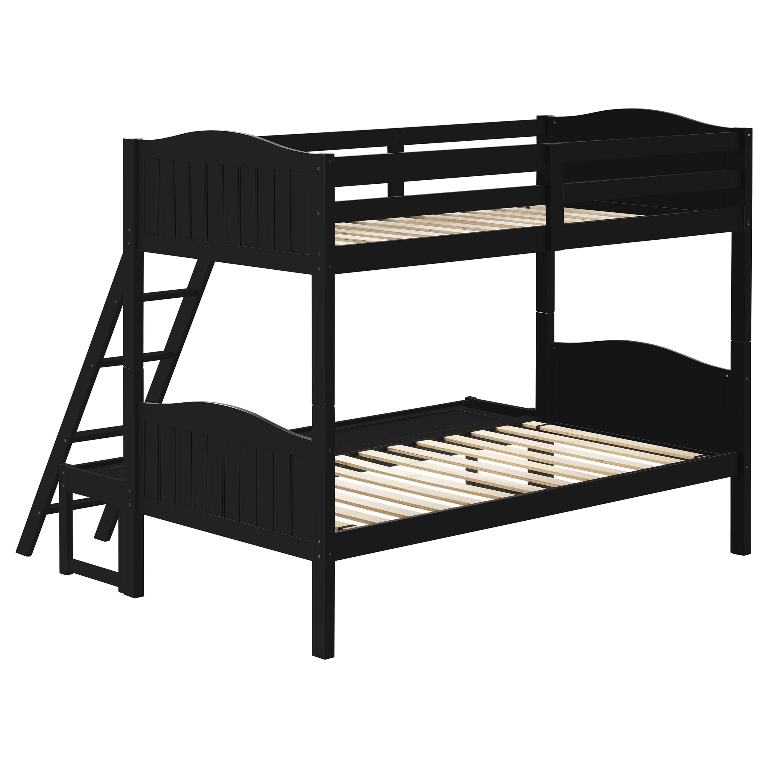 Arlo Twin Over Full Bunk Bed with Ladder Black