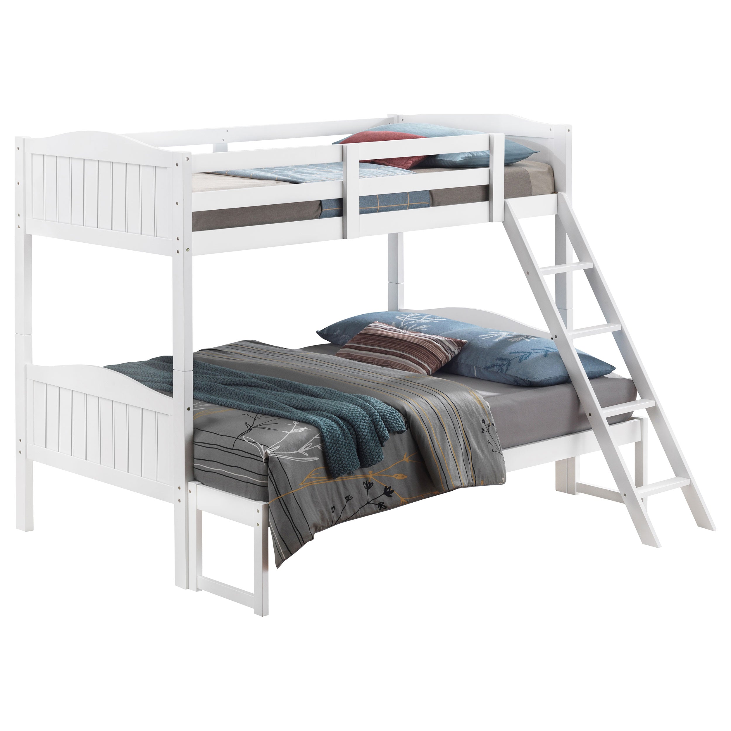 Arlo Twin Over Full Bunk Bed with Ladder White