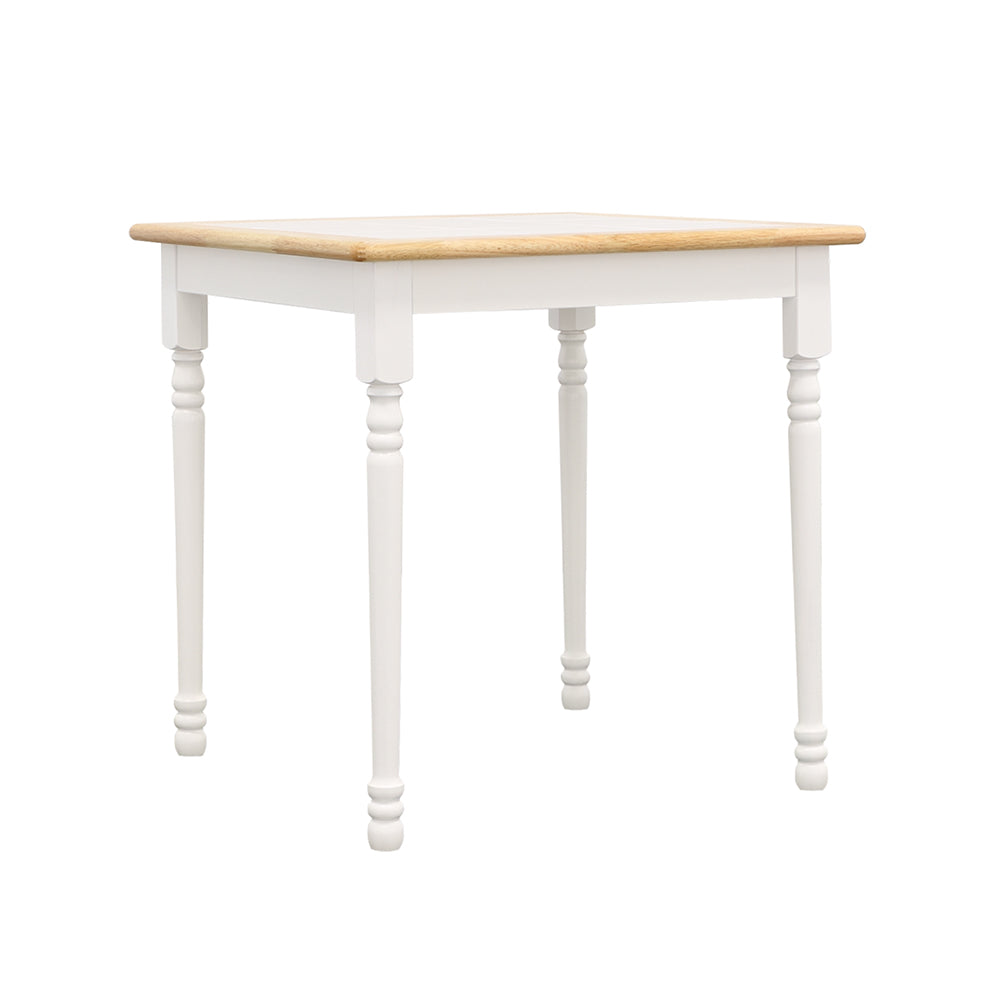 Carlene Square Top Dining Table Natural Brown and White