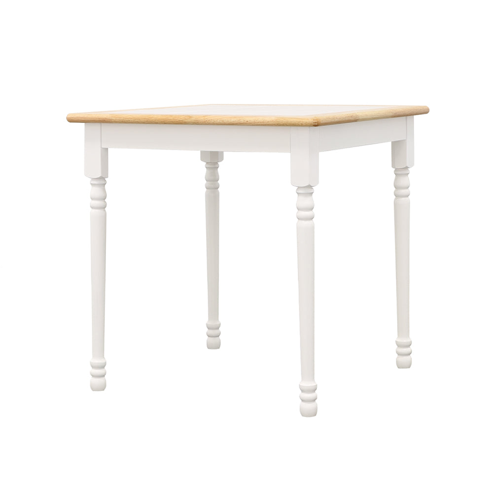 Carlene Square Top Dining Table Natural Brown and White