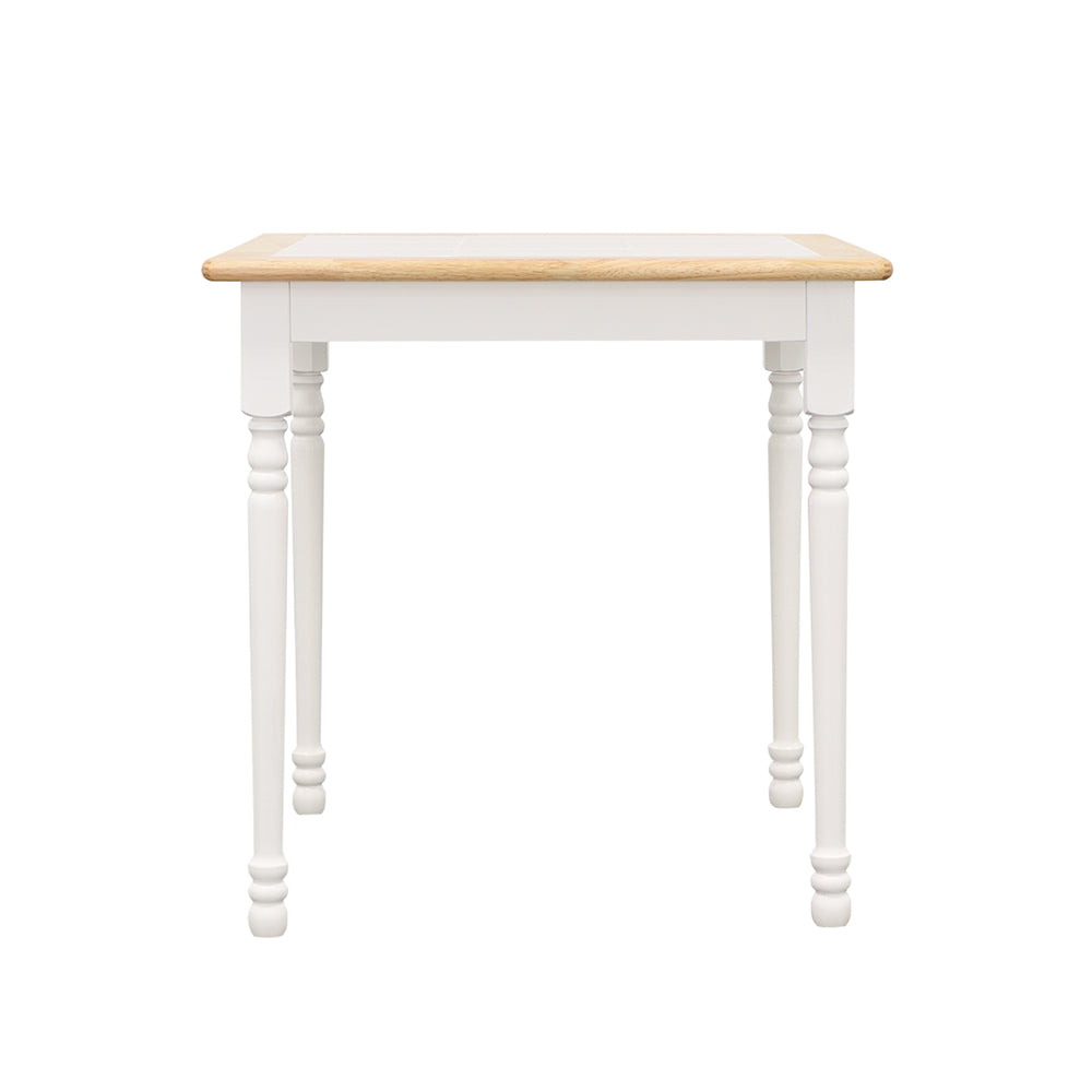 Carlene Square Top Dining Table Natural Brown and White