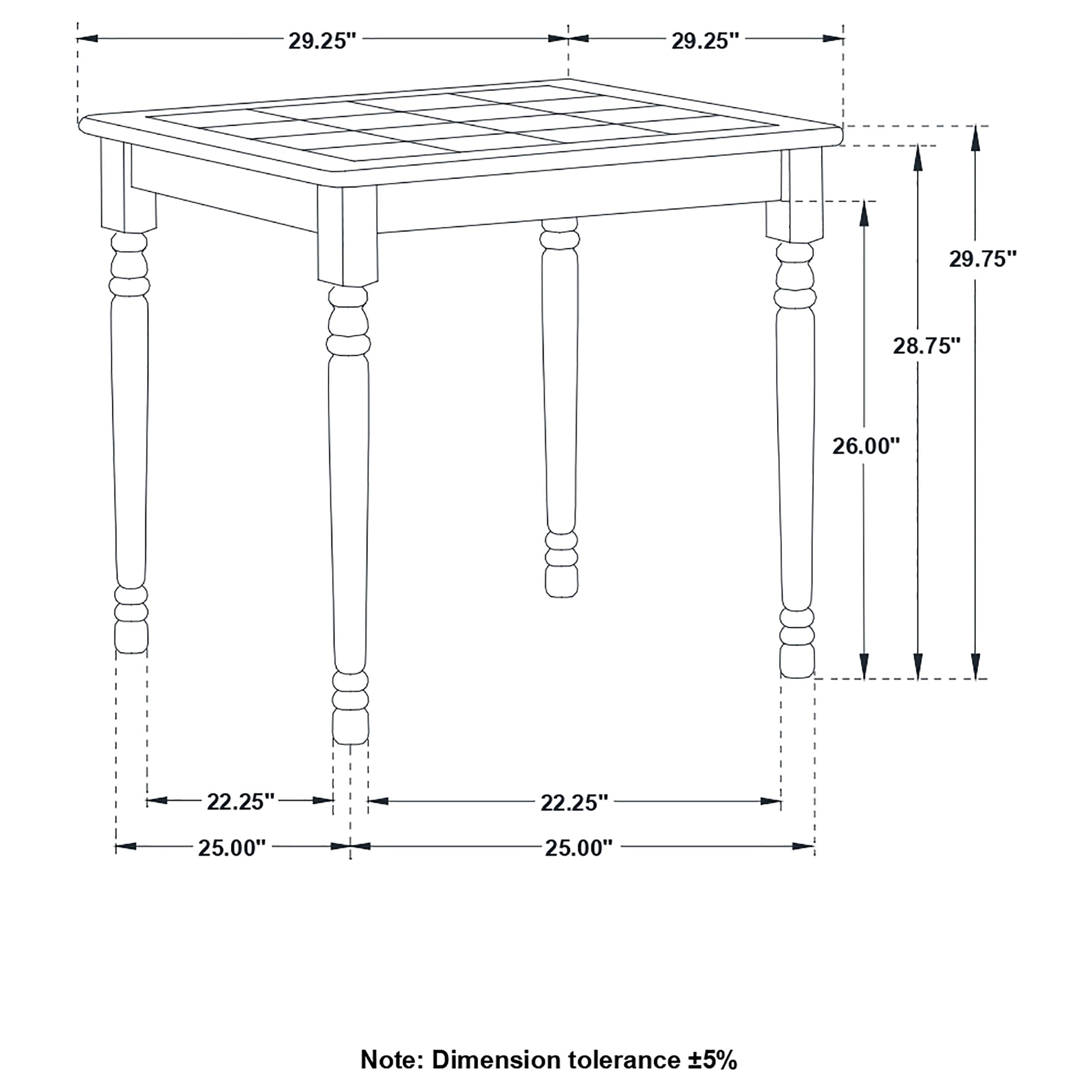 Carlene Square Top Dining Table Natural Brown and White