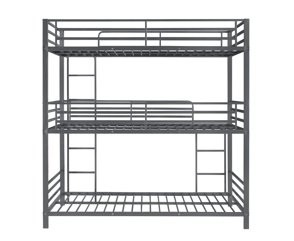 Maynard Metal Triple Twin Bunk Bed Gunmetal