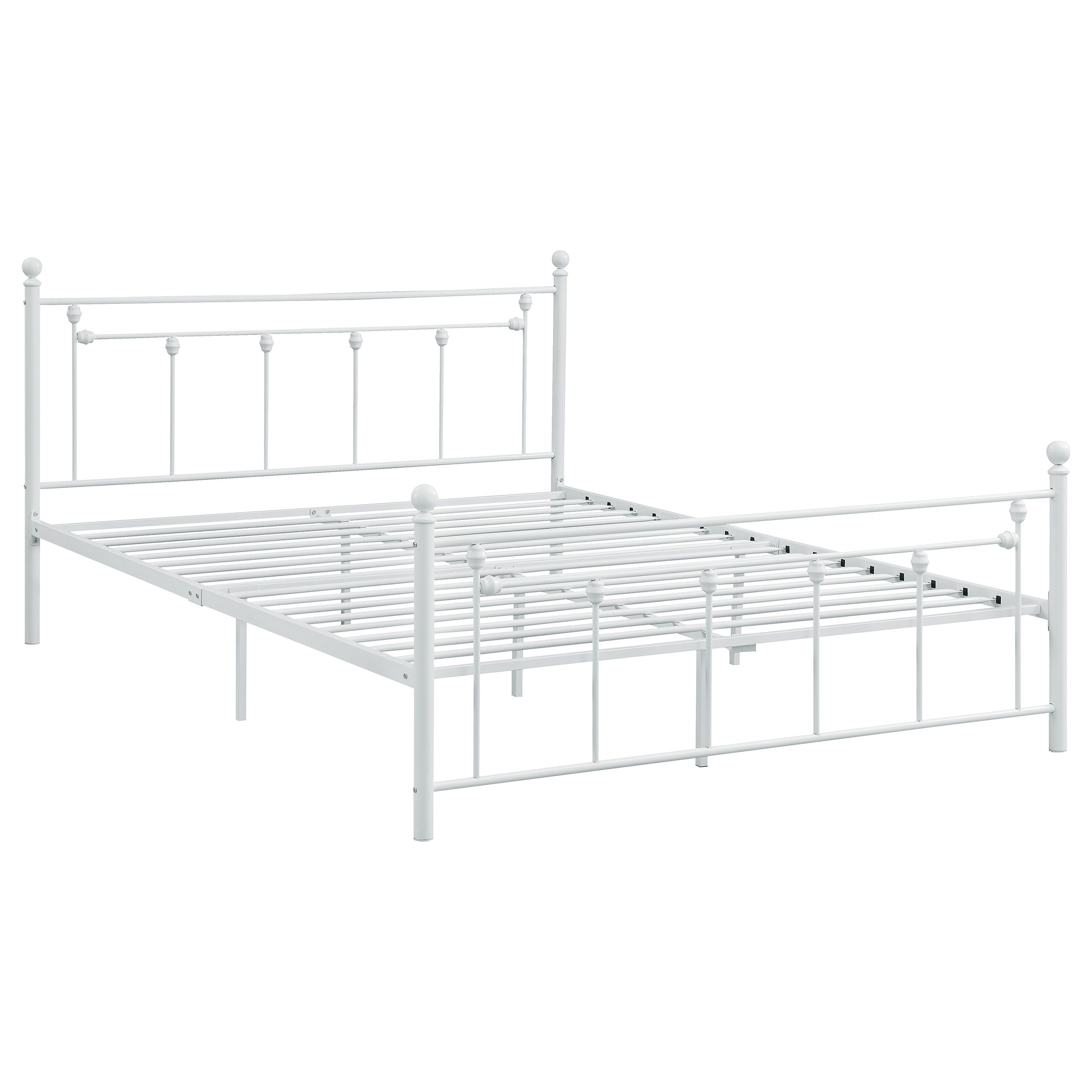 Metal Slatted Headboard Platform Bed Queen