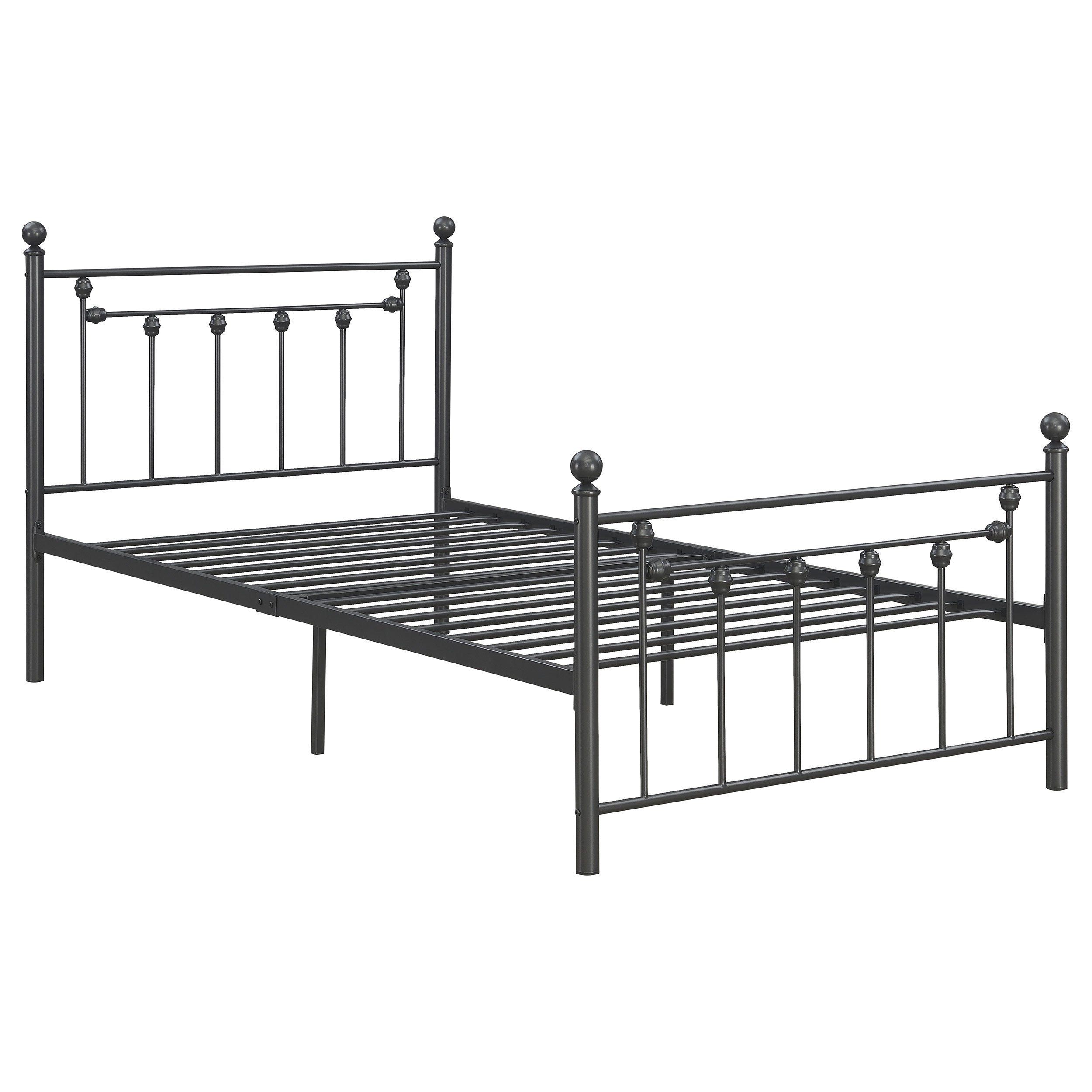 Metal Slatted Headboard Platform Bed Twin