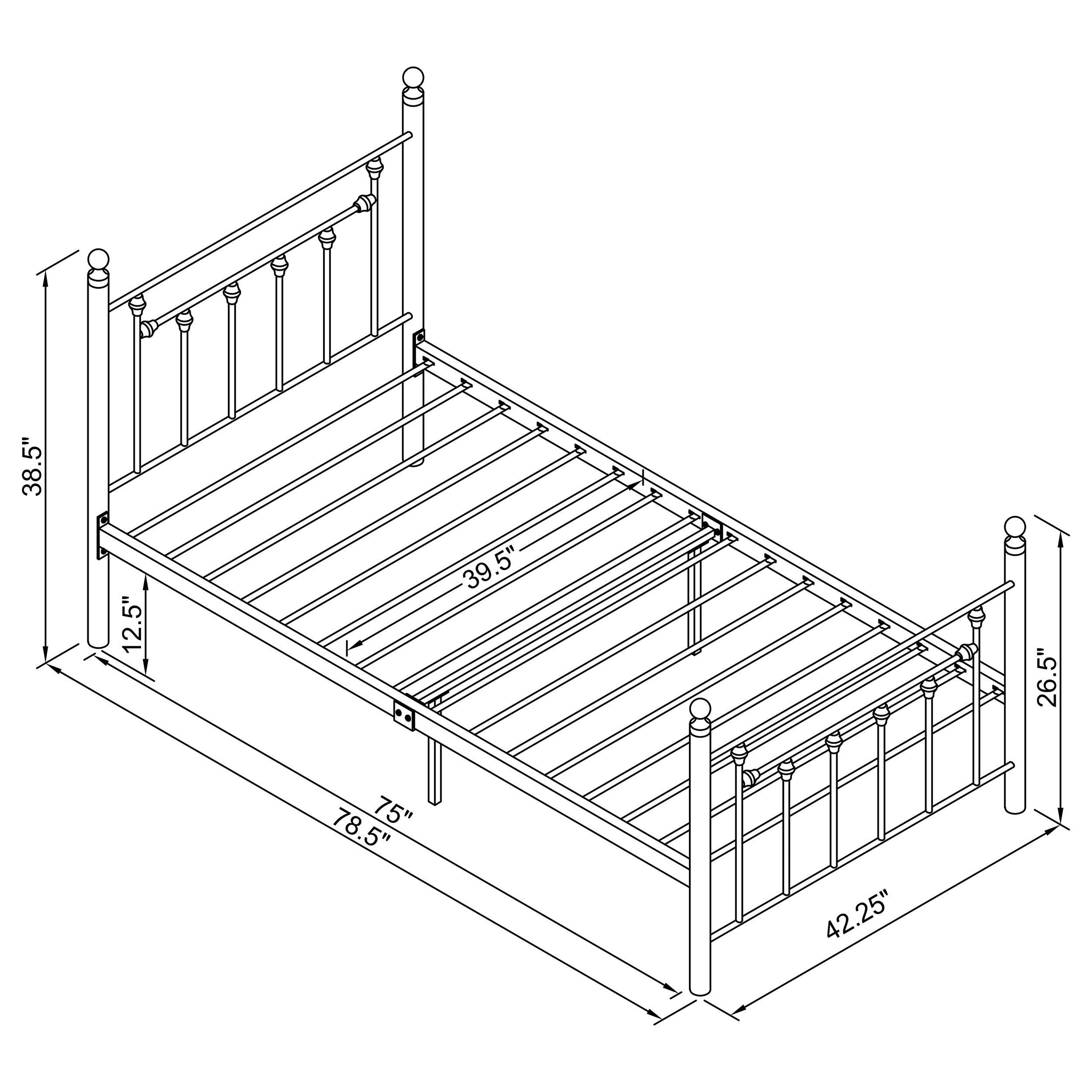 Metal Slatted Headboard Platform Bed Twin