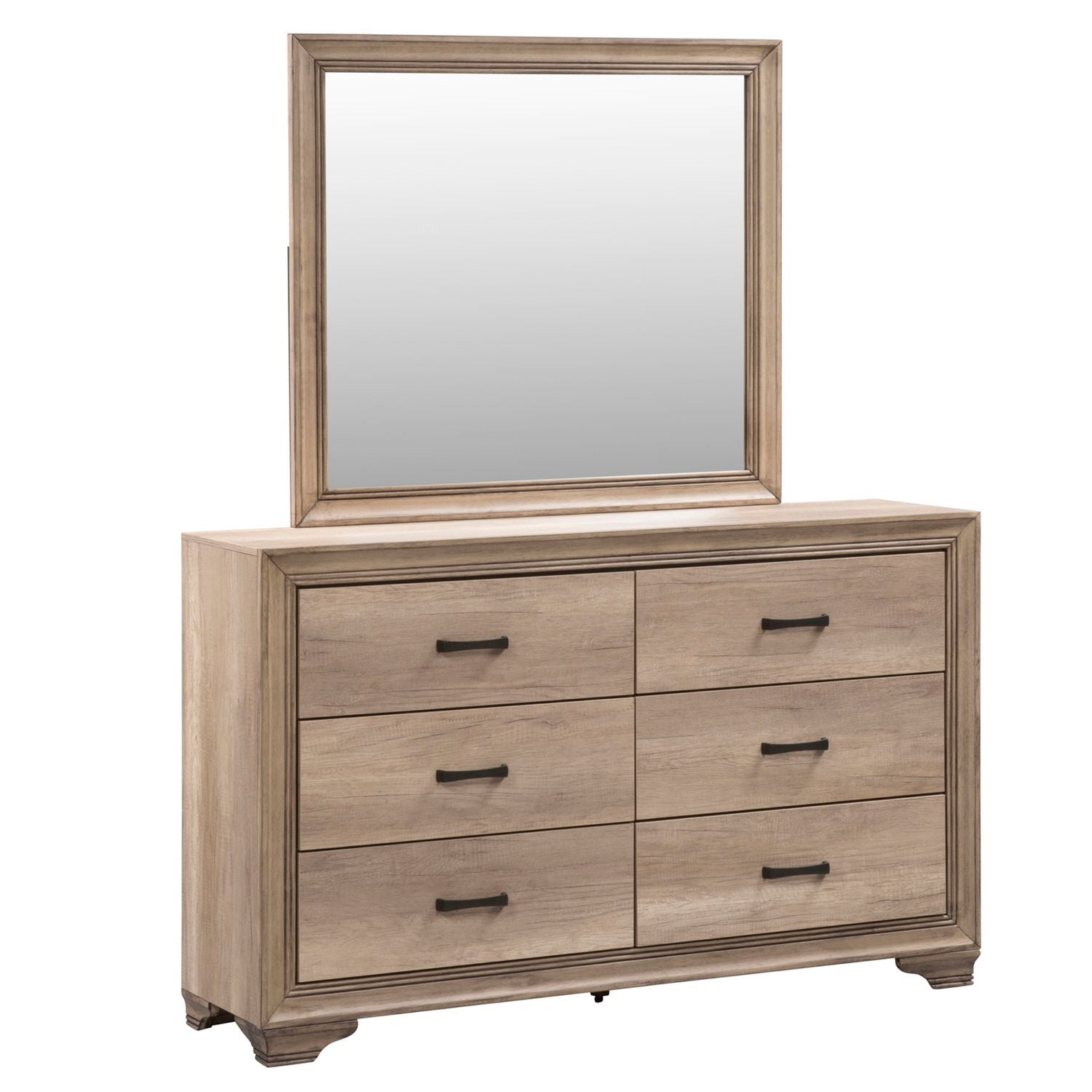 Basie Full Upholstered Bed, Dresser & Mirror