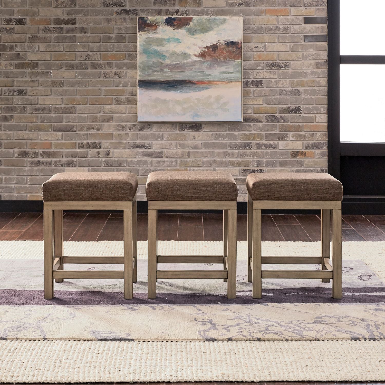 Chananya Upholstered Console Stools (3 Piece Set)