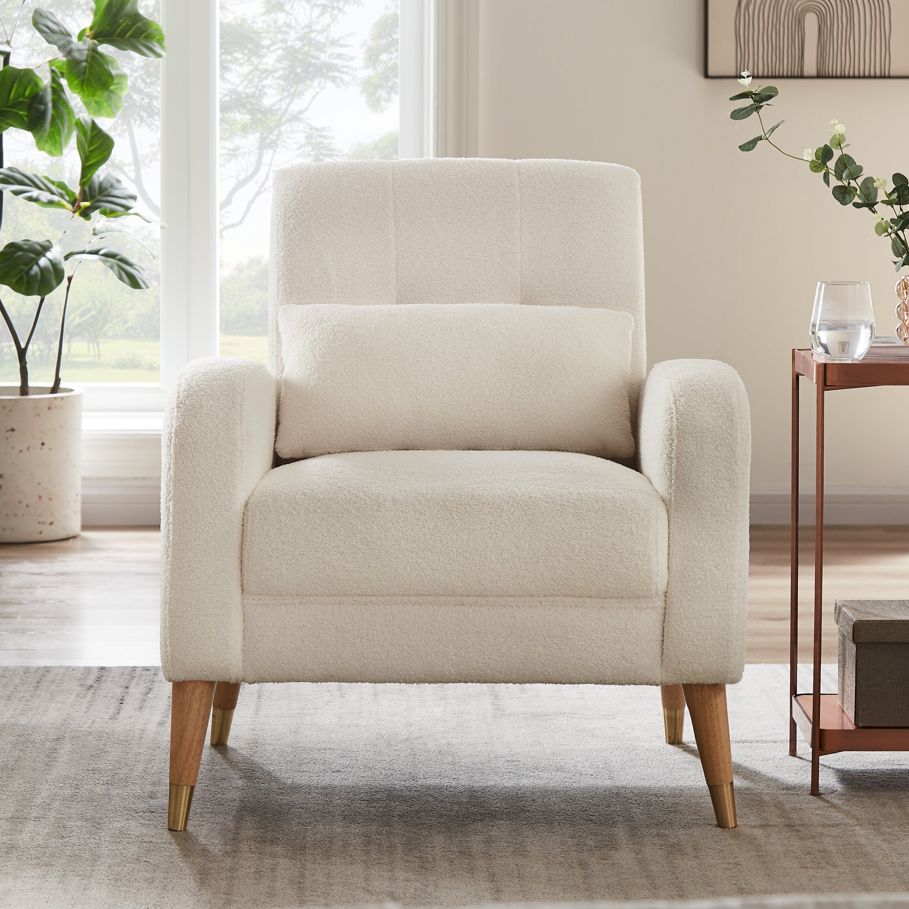 1018 White Accent Chair