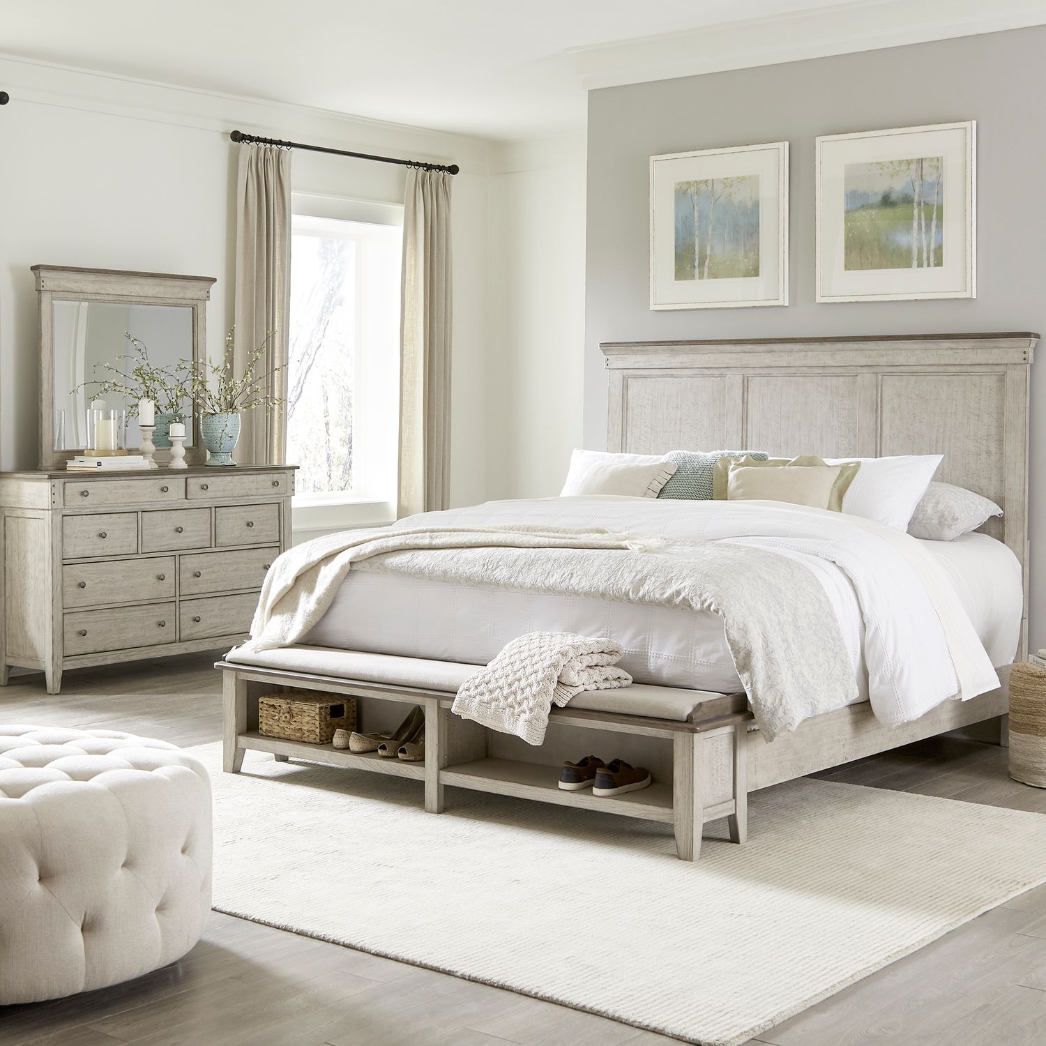 Bergamyer Queen Storage Bed, Dresser & Mirror