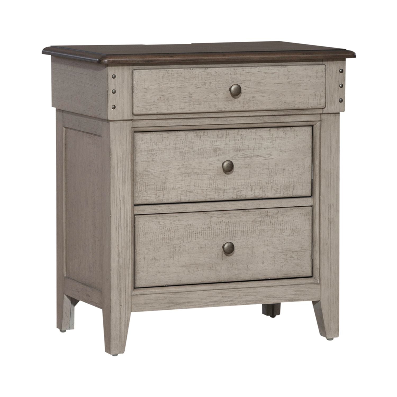 Diamantina 3 Drawer Night Stand with Charging Station