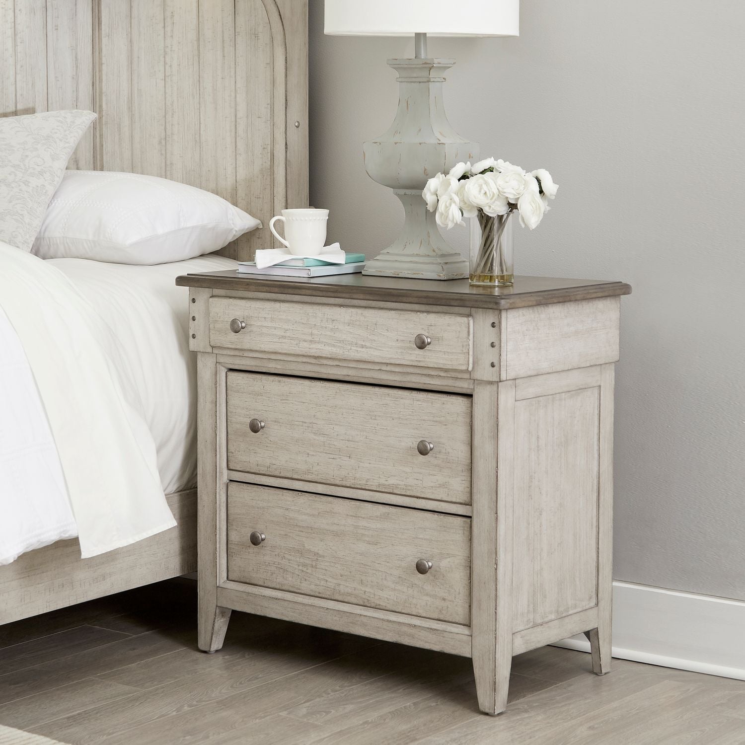 Dominque 3 Drawer Bedside Chest with Charging Station