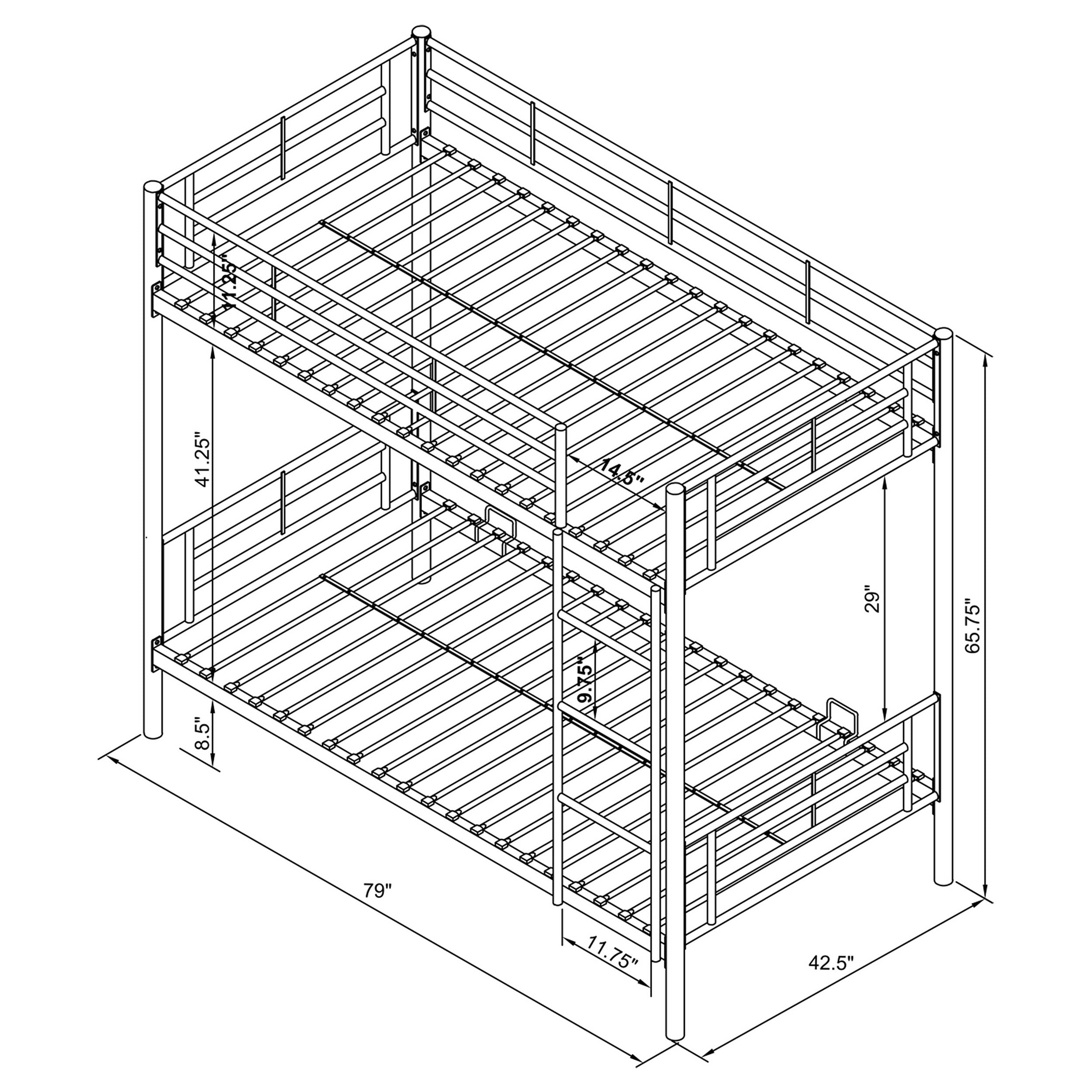 Hayward Twin Over Twin Bunk Bed Black