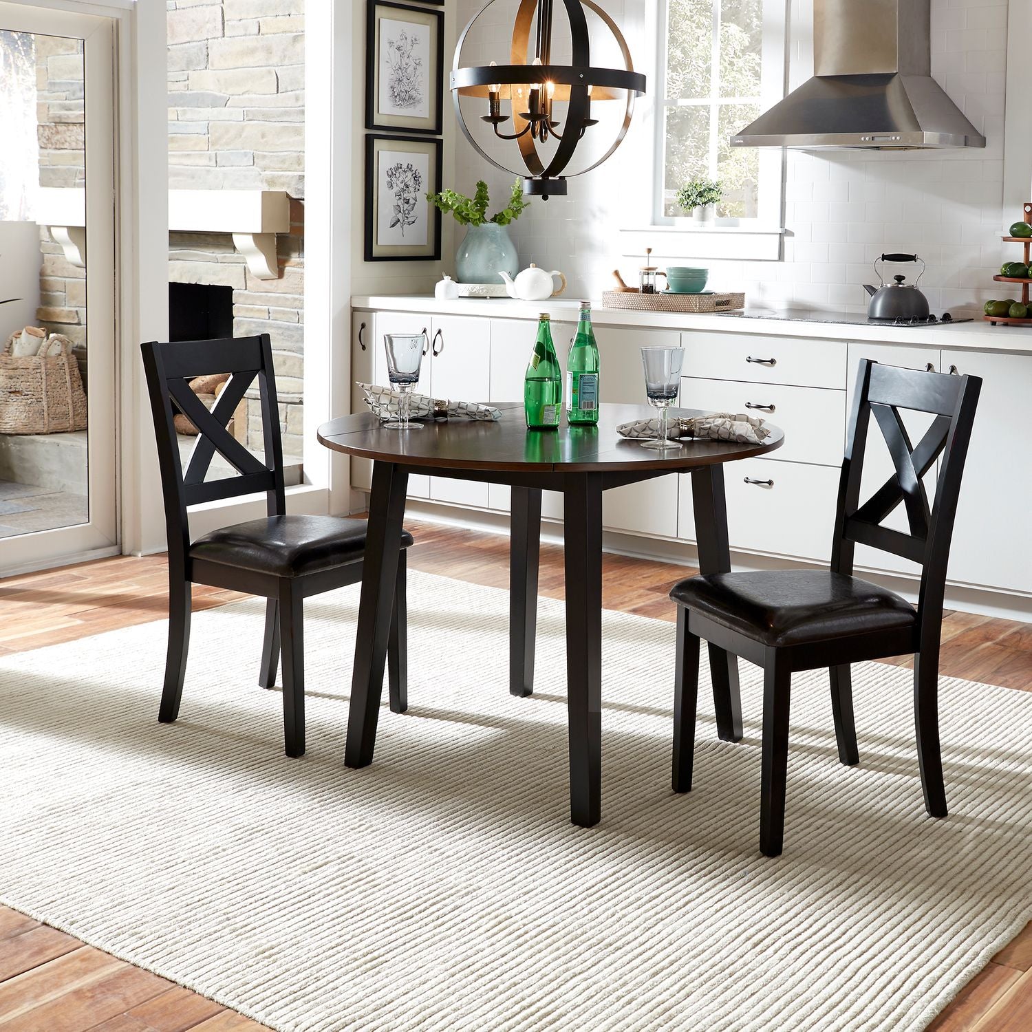 Castellini 3 Piece Drop Leaf Dining Table Set