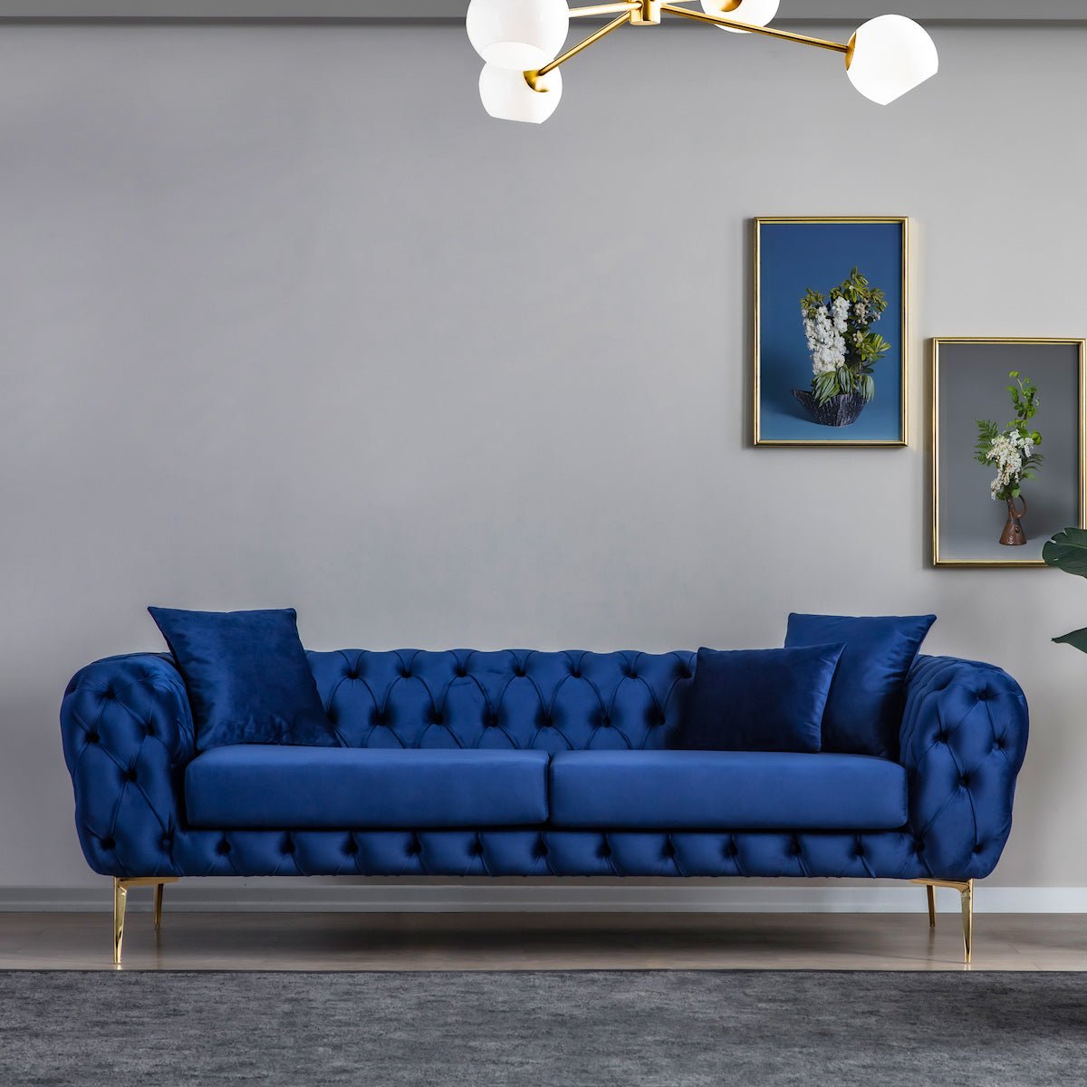 Jessica Sofa Navy Blue Velvet