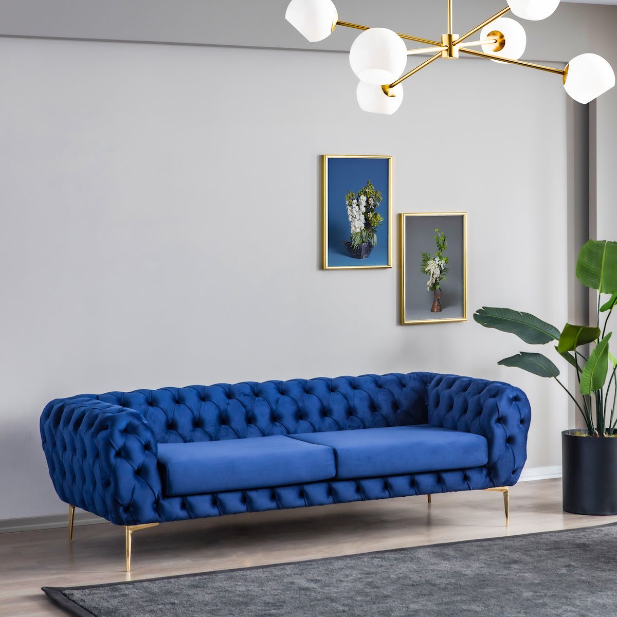 Jessica Sofa Navy Blue Velvet