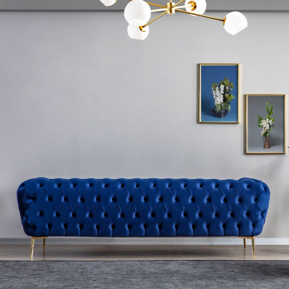 Jessica Sofa Navy Blue Velvet