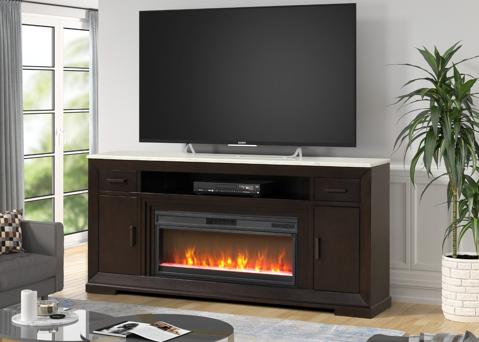 Avalon TV Stand with Fireplace