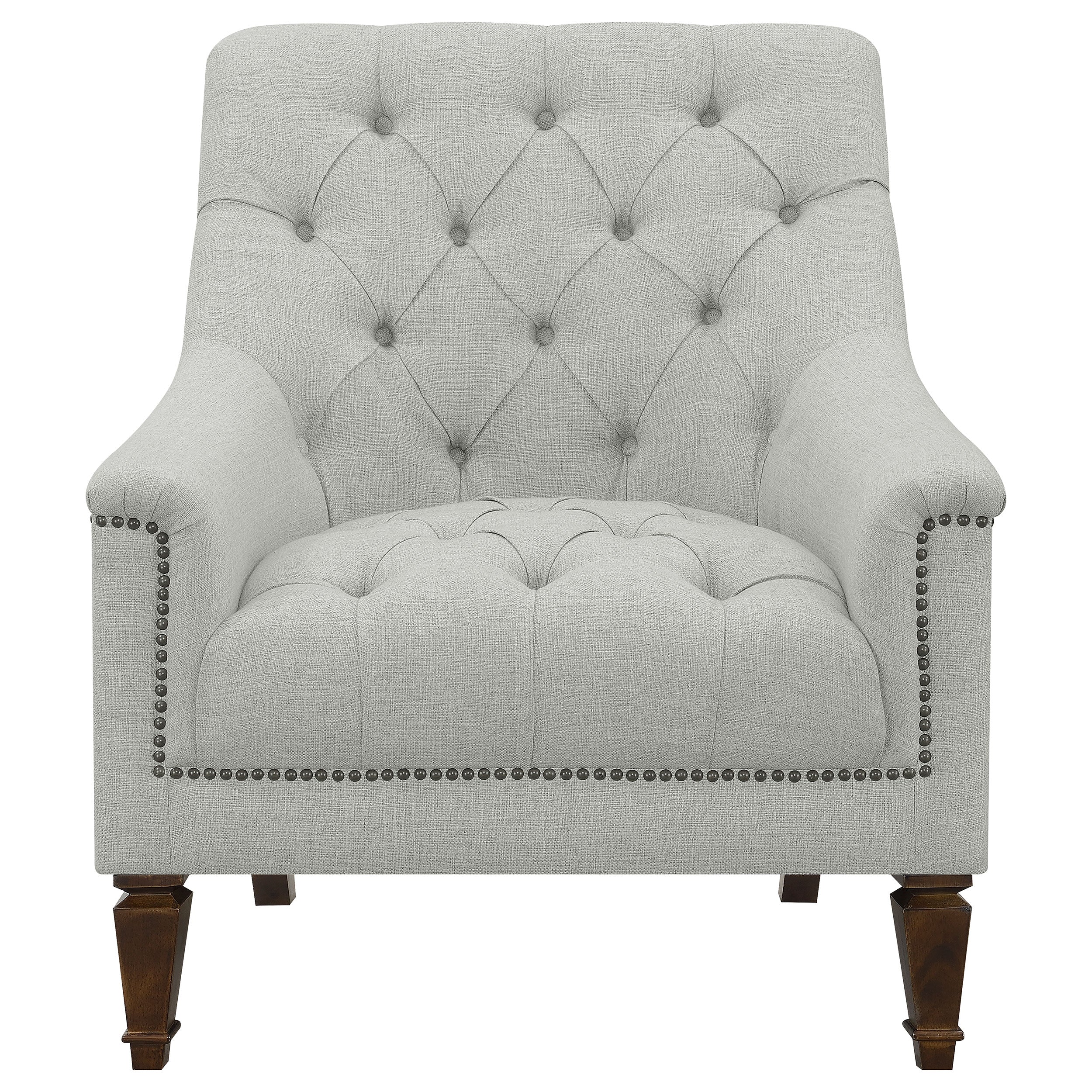 Avonlea Upholstered Tufted Living Room Set Grey Sofa Grey