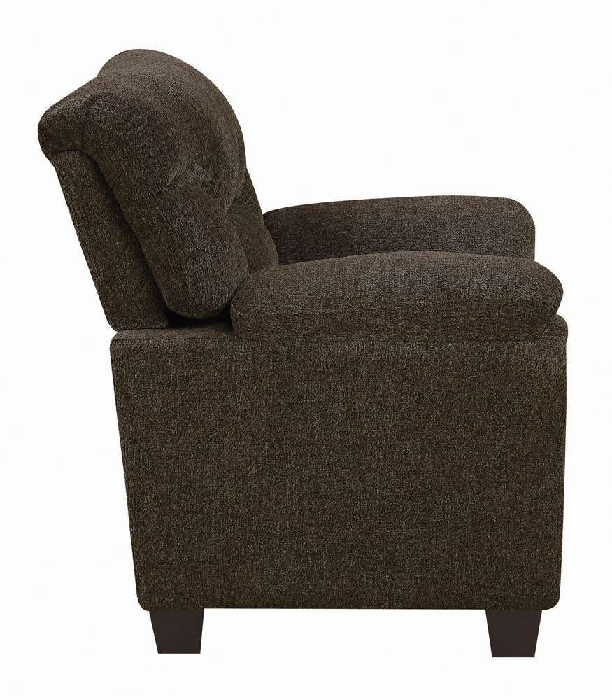 Clementine Upholstered Chair with Nailhead Trim Brown