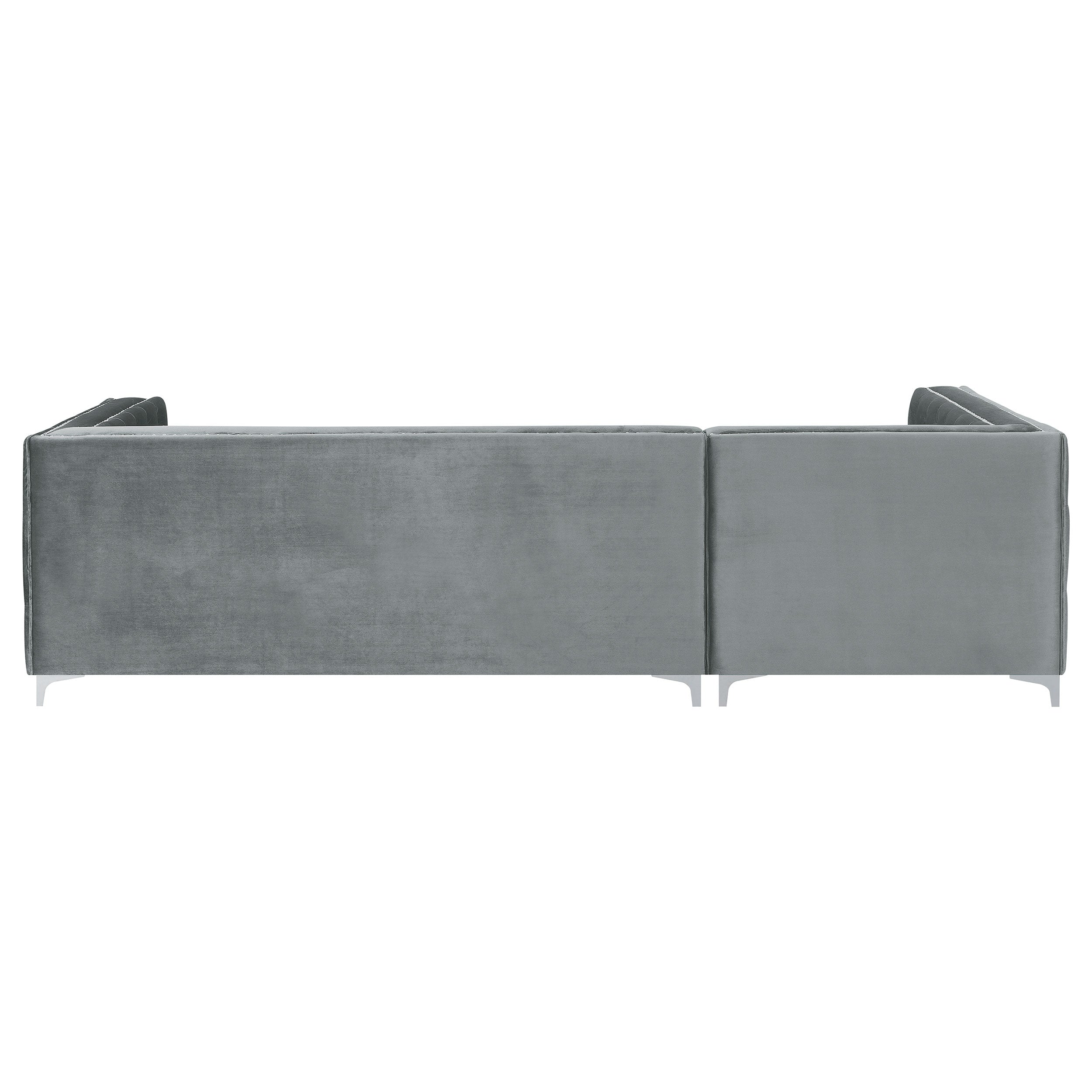 Bellaire Button-tufted Upholstered Sectional Silver