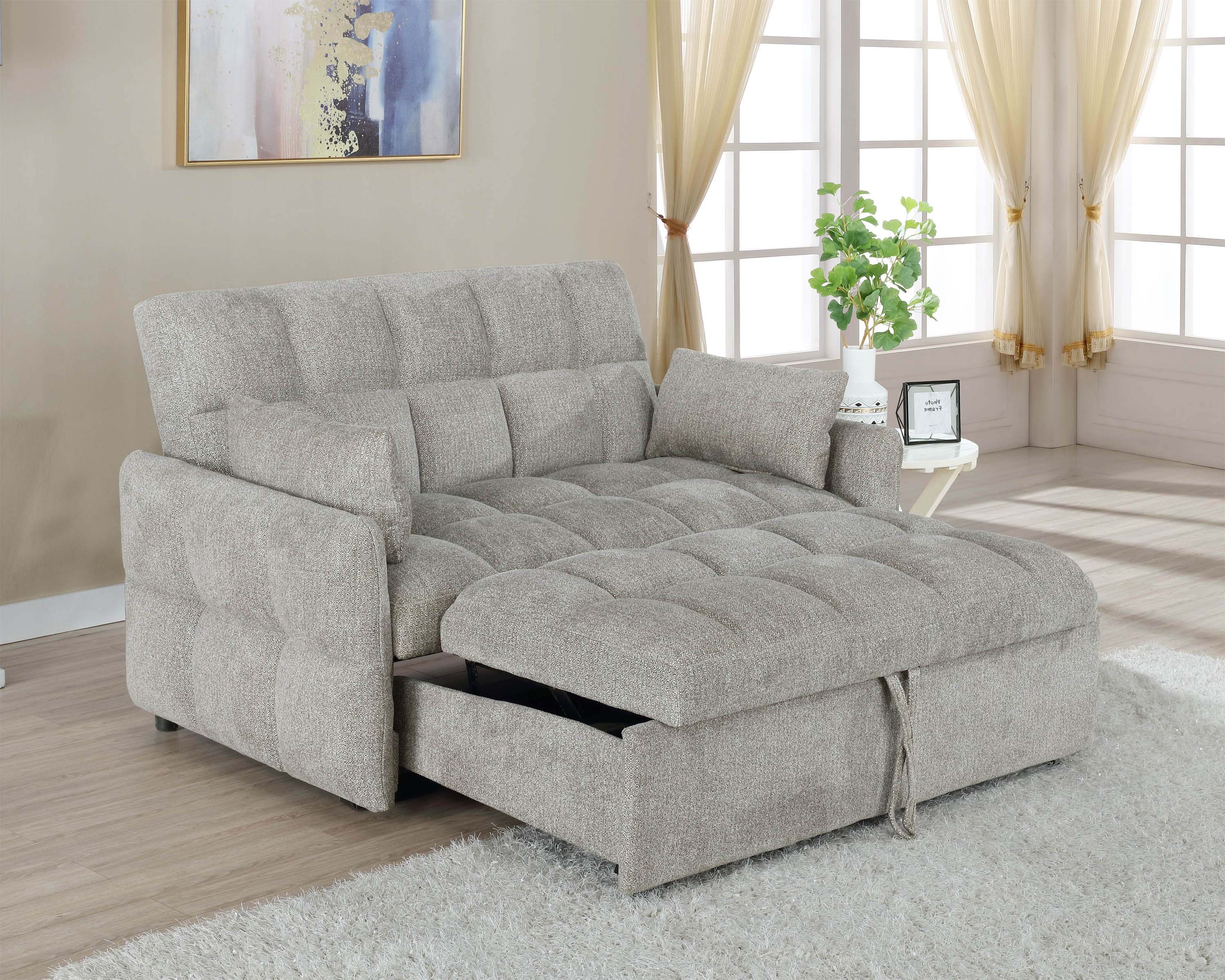 Cotswold Tufted Cushion Sleeper Sofa Bed Light Grey