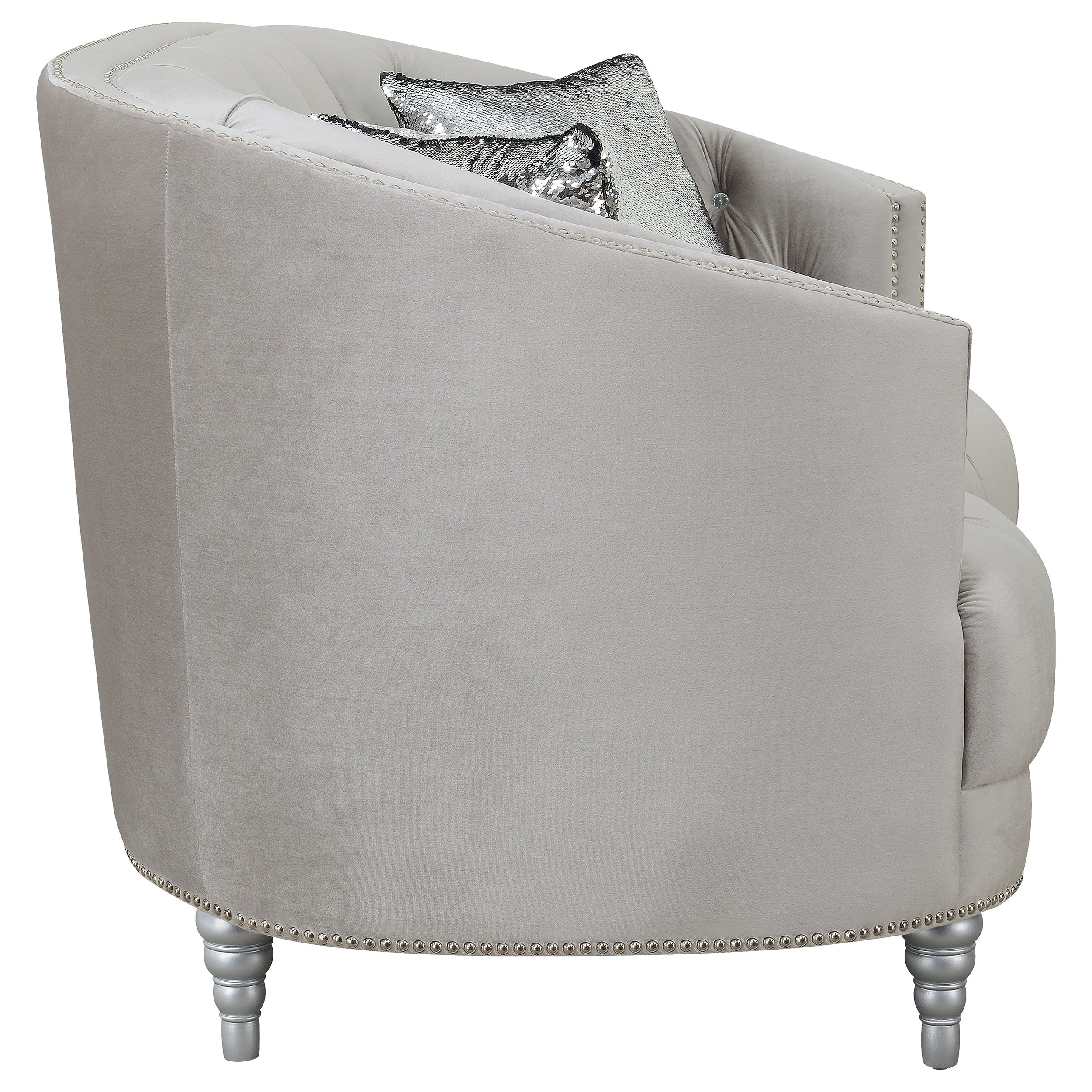 Avonlea Sloped Arm Tufted Sofa Grey