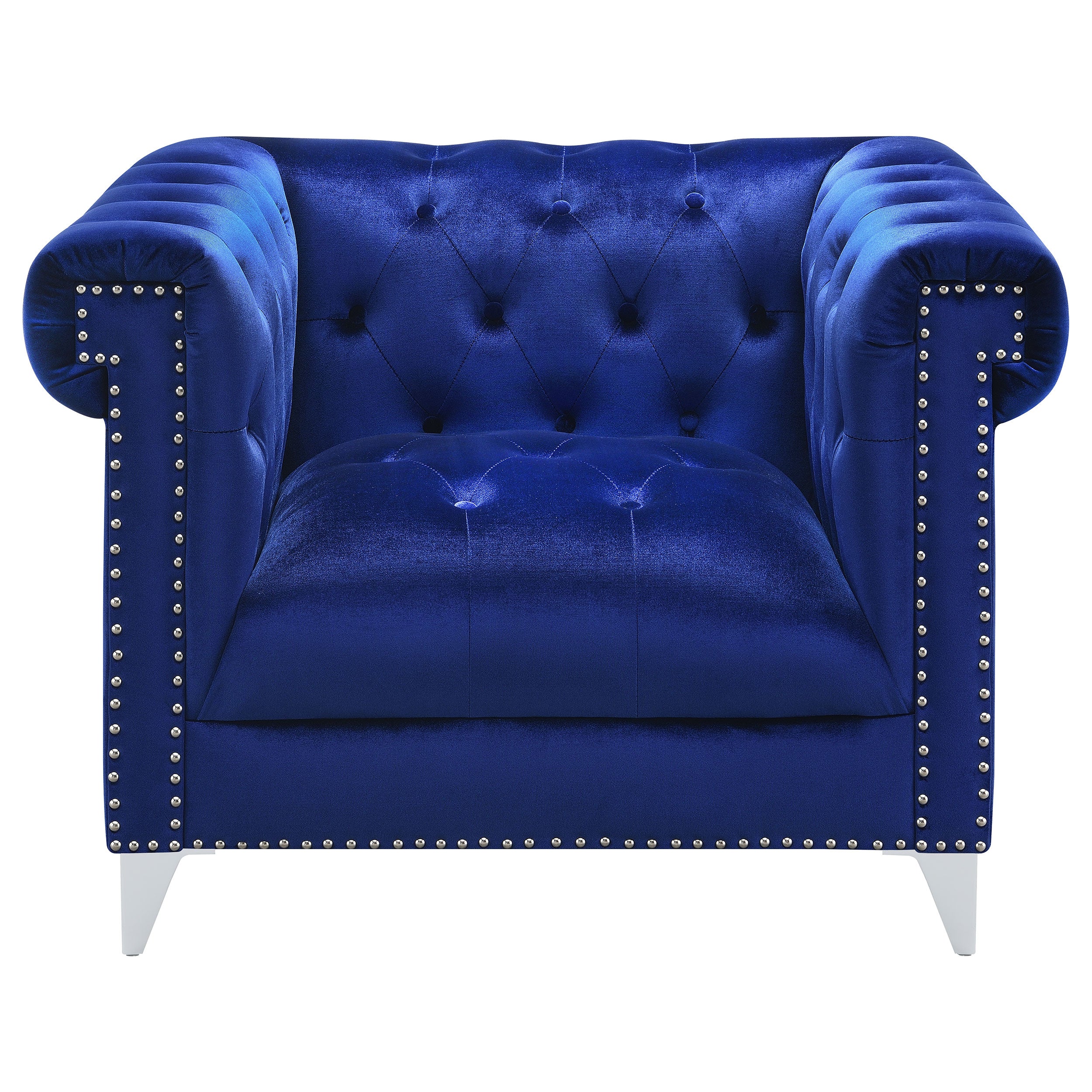 Bleker 3-piece Tuxedo Arm Living Room Set Blue