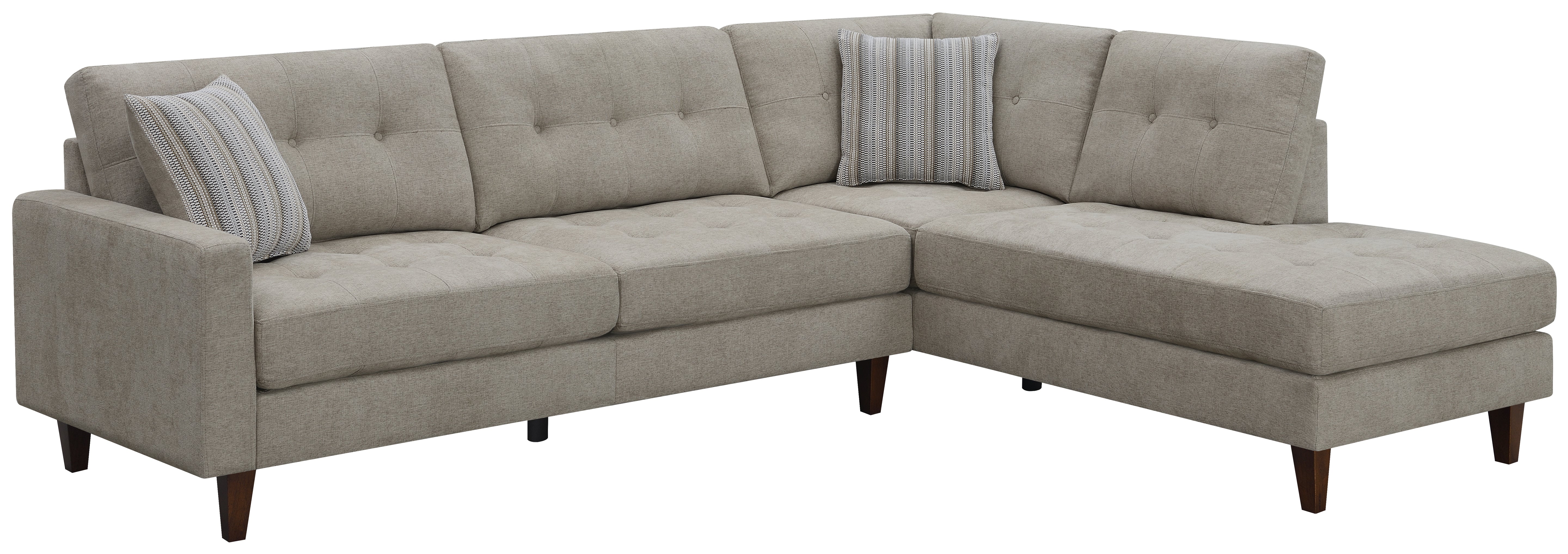 Barton Upholstered Tufted Sectional Toast and Brown