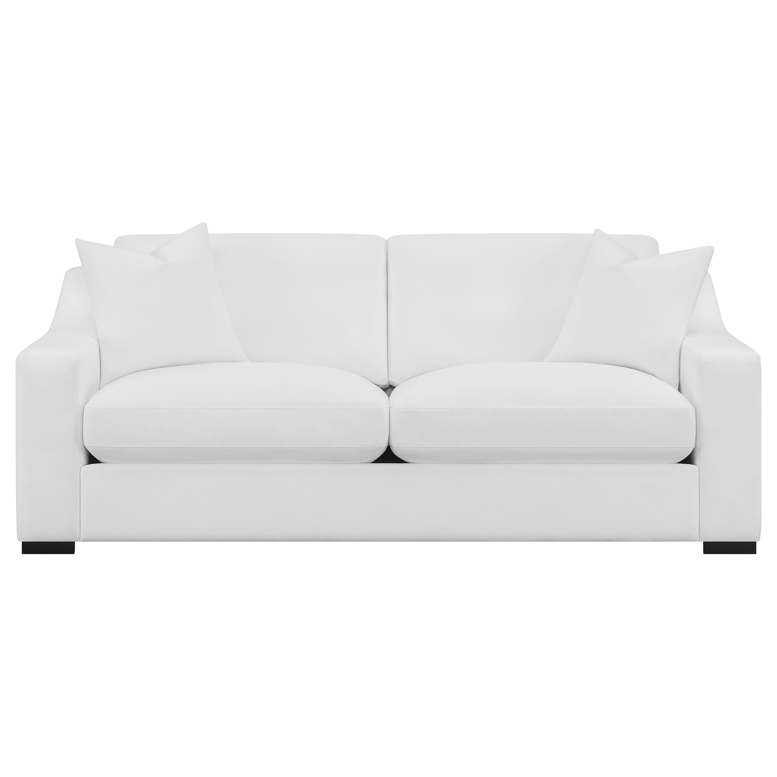 Ashlyn 3-piece Upholstered Sloped Arms Living Room Set White