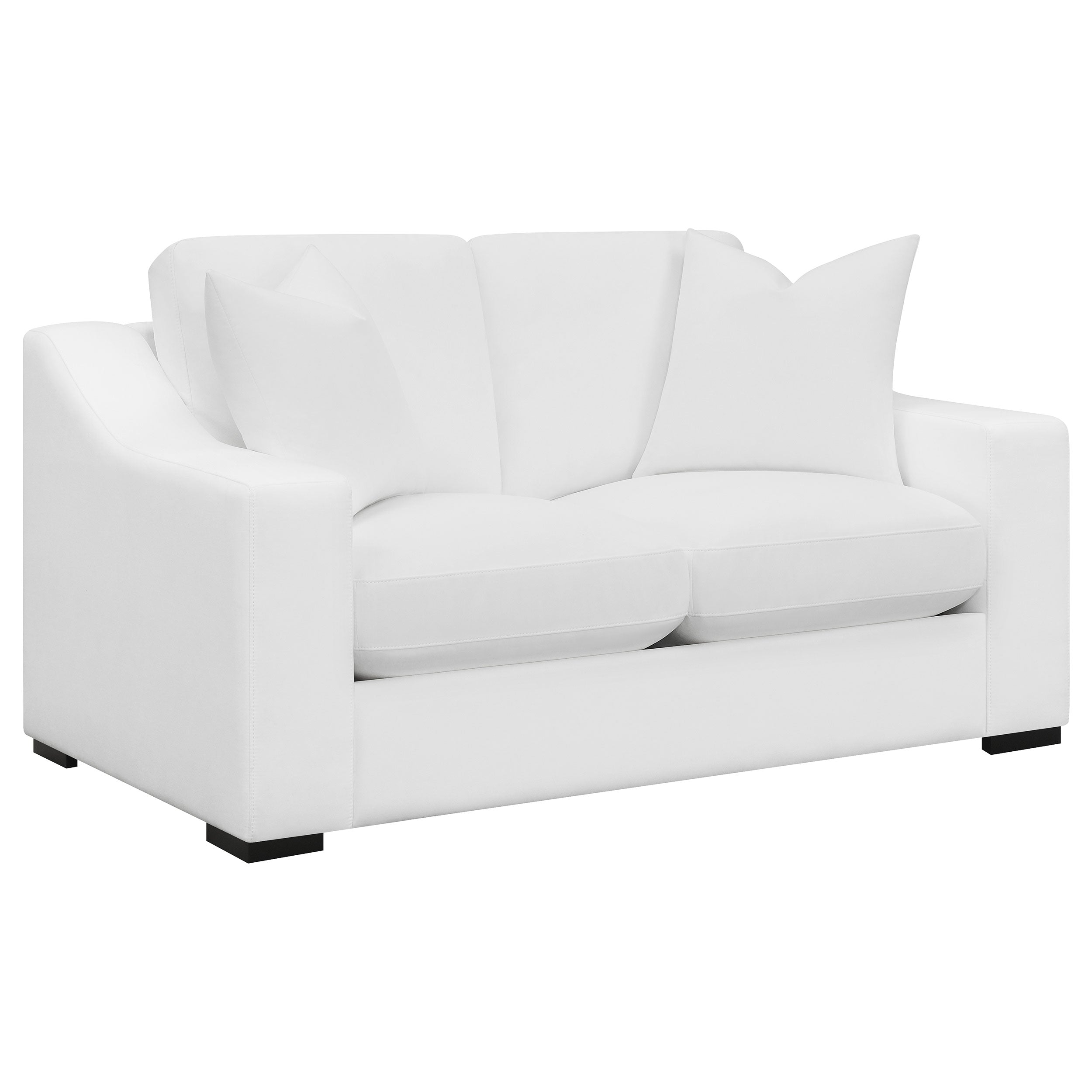 Ashlyn 3-piece Upholstered Sloped Arms Living Room Set White