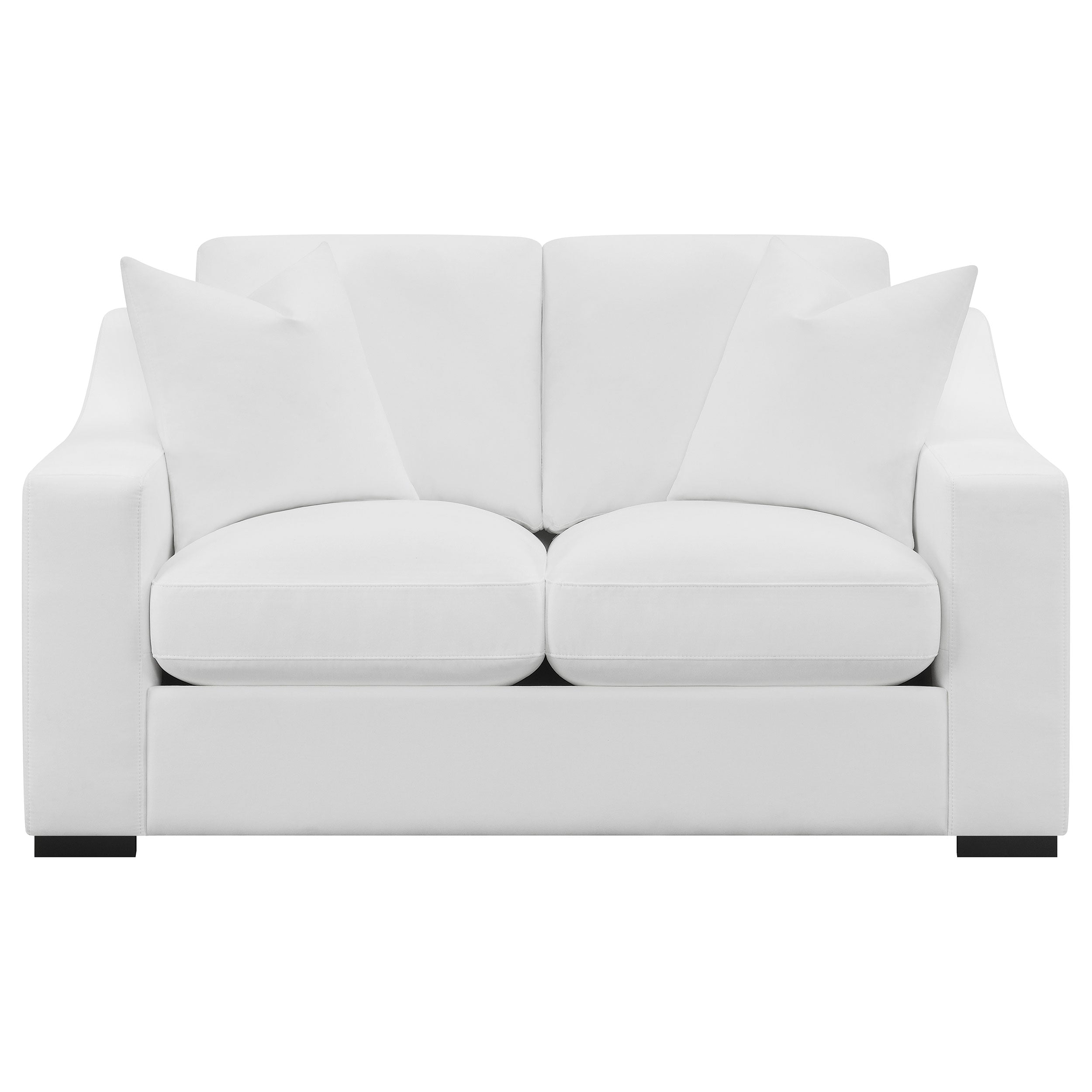 Ashlyn 3-piece Upholstered Sloped Arms Living Room Set White