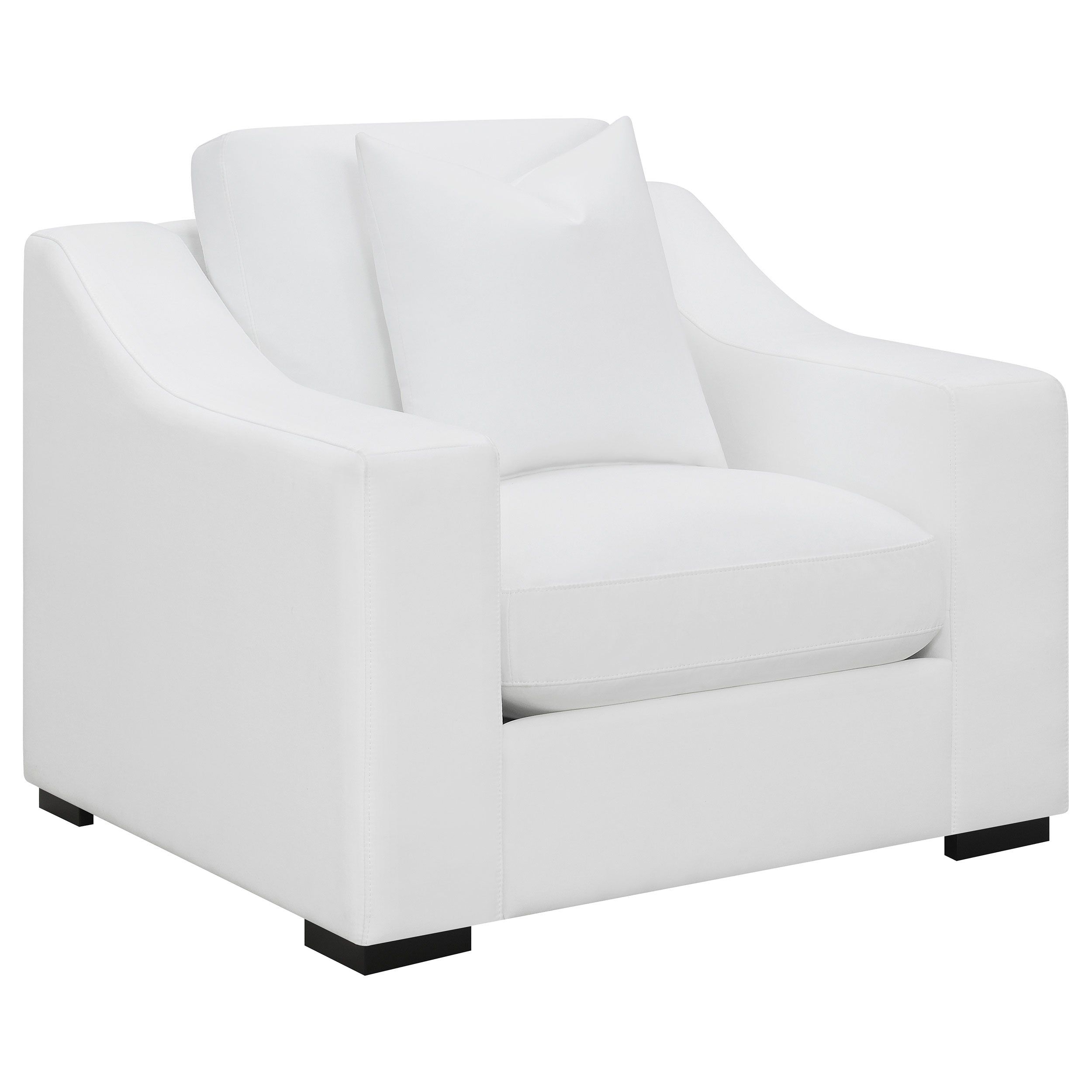 Ashlyn 3-piece Upholstered Sloped Arms Living Room Set White