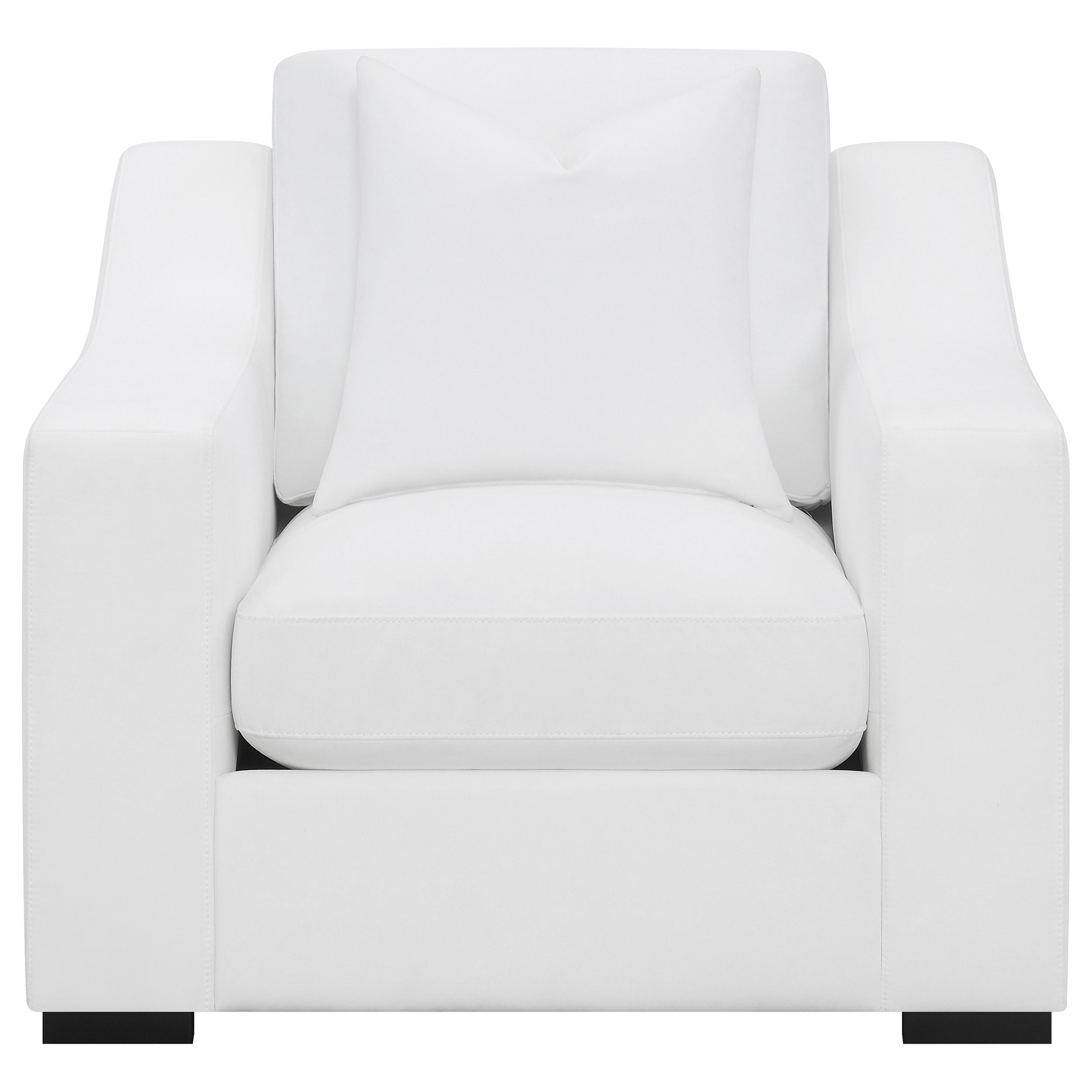 Ashlyn 3-piece Upholstered Sloped Arms Living Room Set White