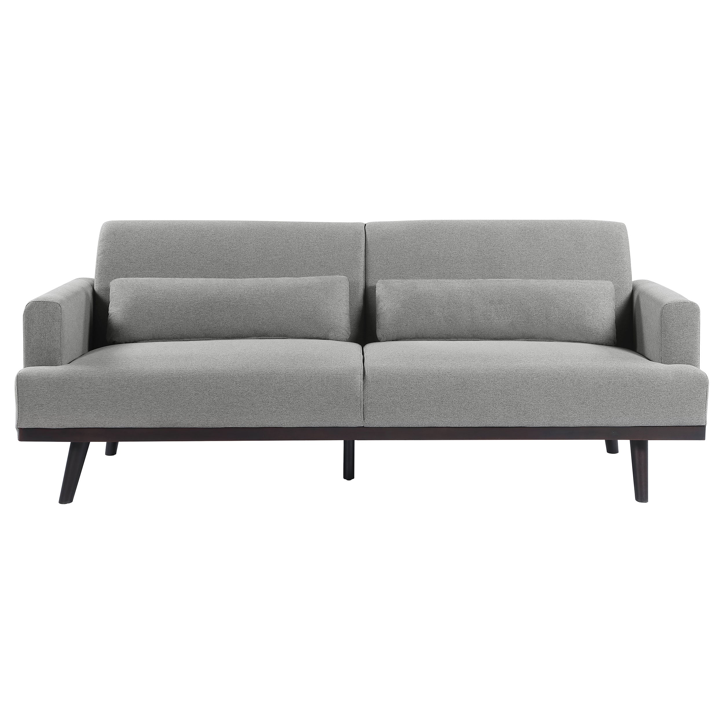 Blake Upholstered Sofa with Track Arms Sharkskin and Dark Brown