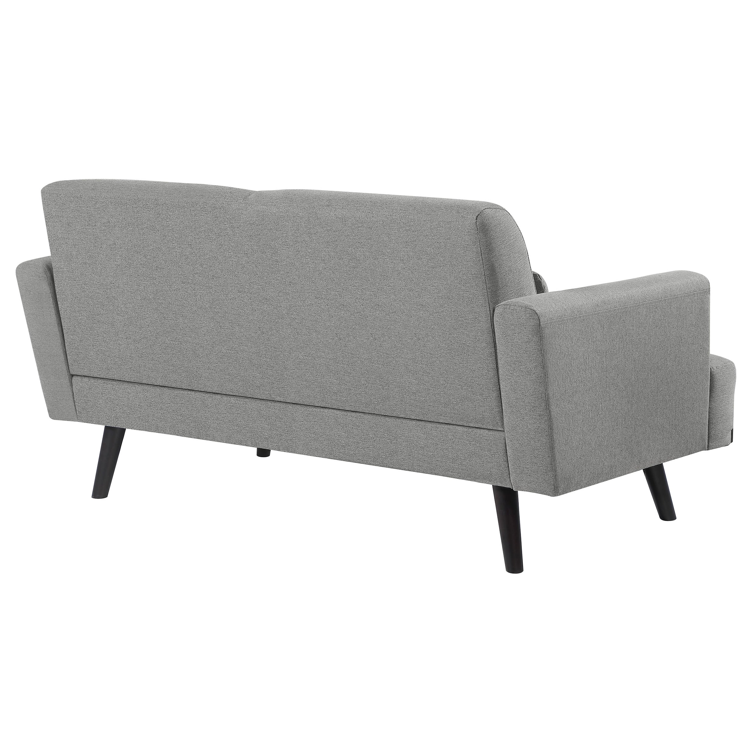 Blake Upholstered Loveseat with Track Arms Sharkskin and Dark Brown