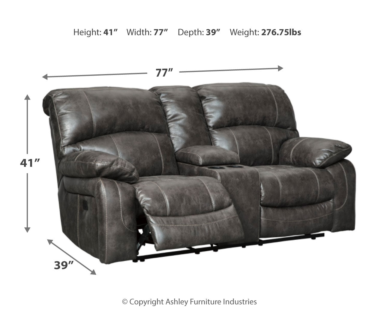 Dunwell Power Reclining Loveseat with Console