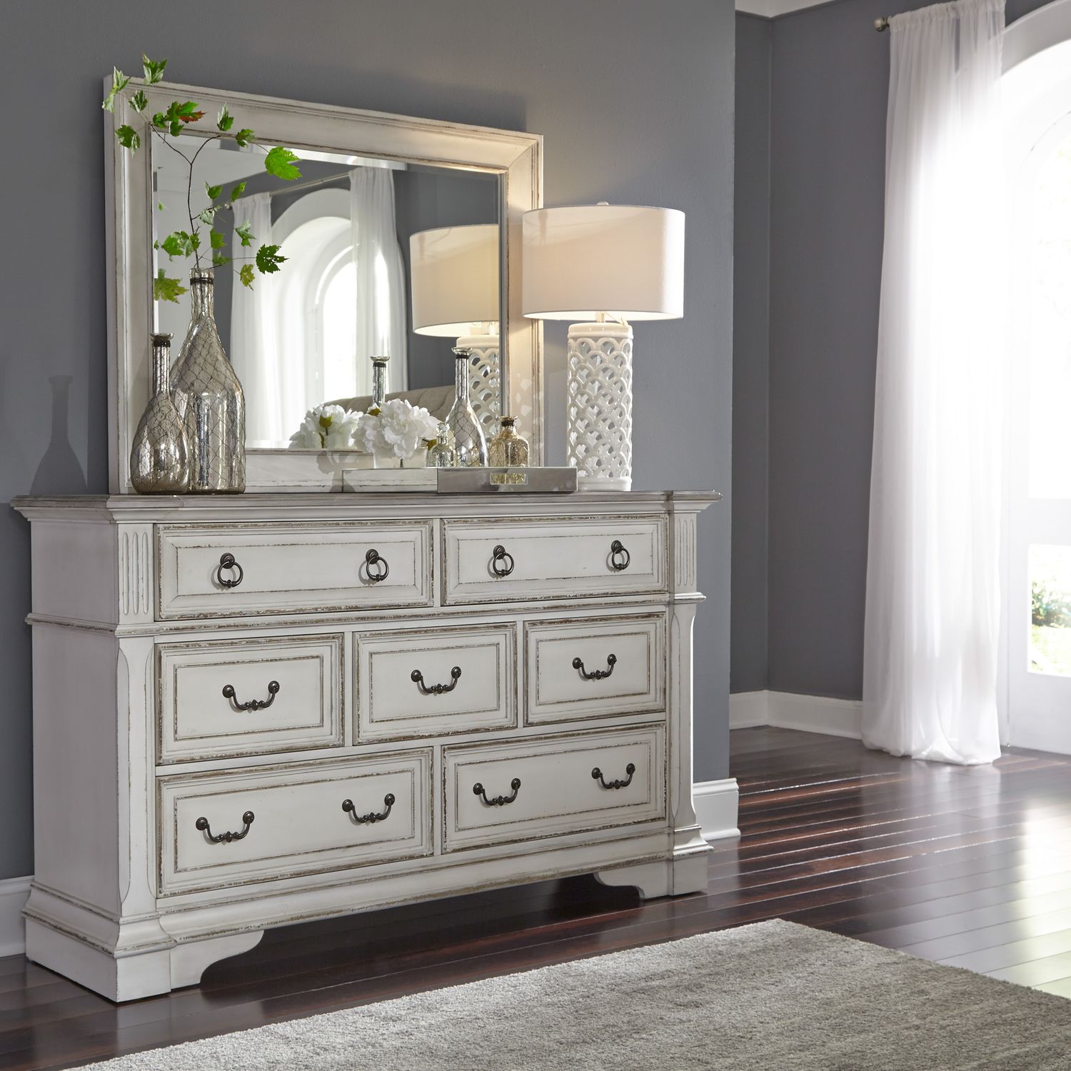 Adrijus King California Panel Bed, Dresser & Mirror