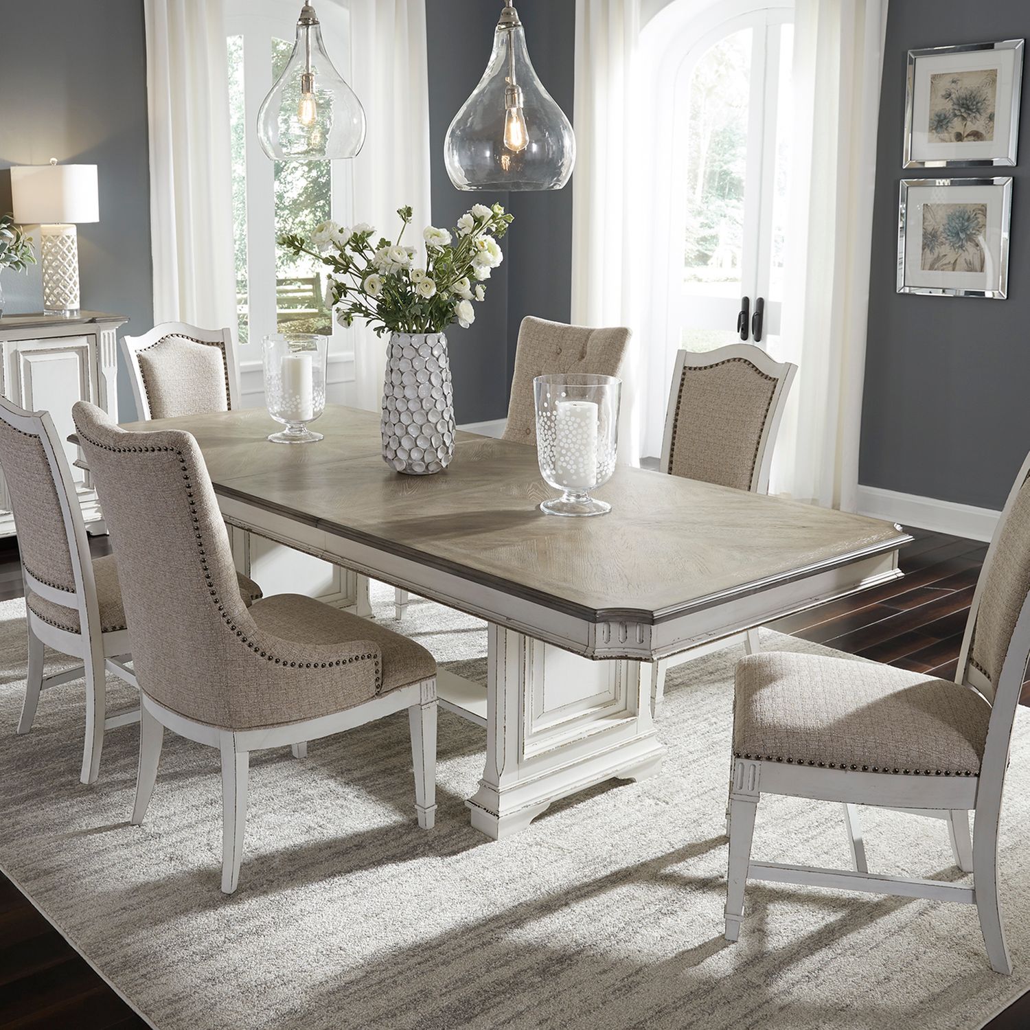 Charley-Jo 7 Piece Trestle Dining Table Set