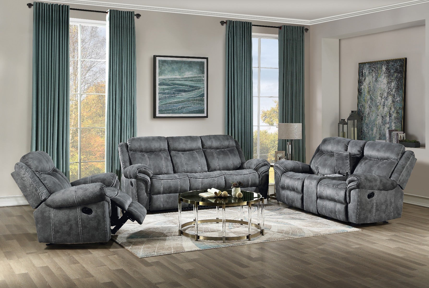 Cambie Motion Loveseat & Console W/Usb