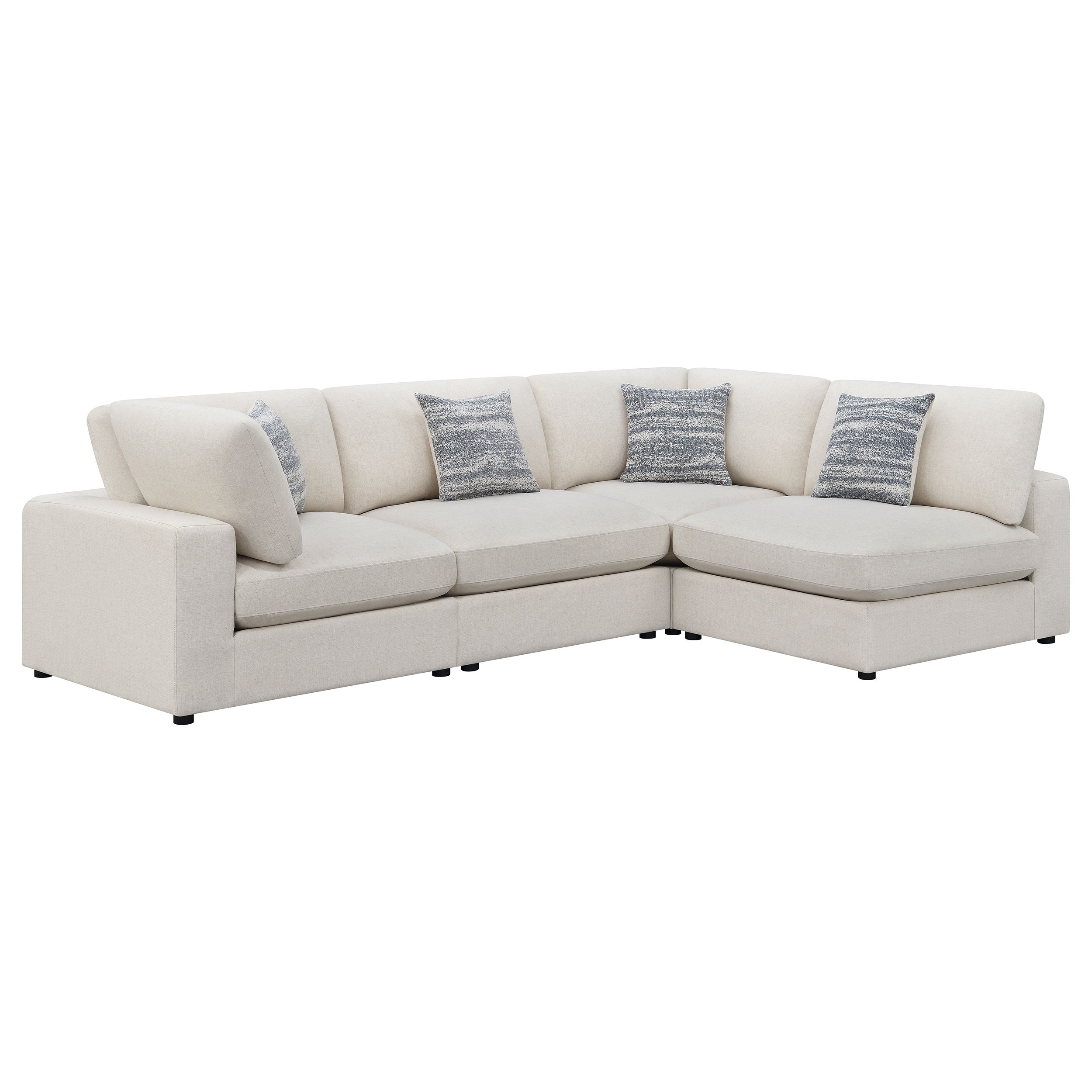 Aiddan 4-piece Upholstered Modular Sectional Beige Sectional Beige