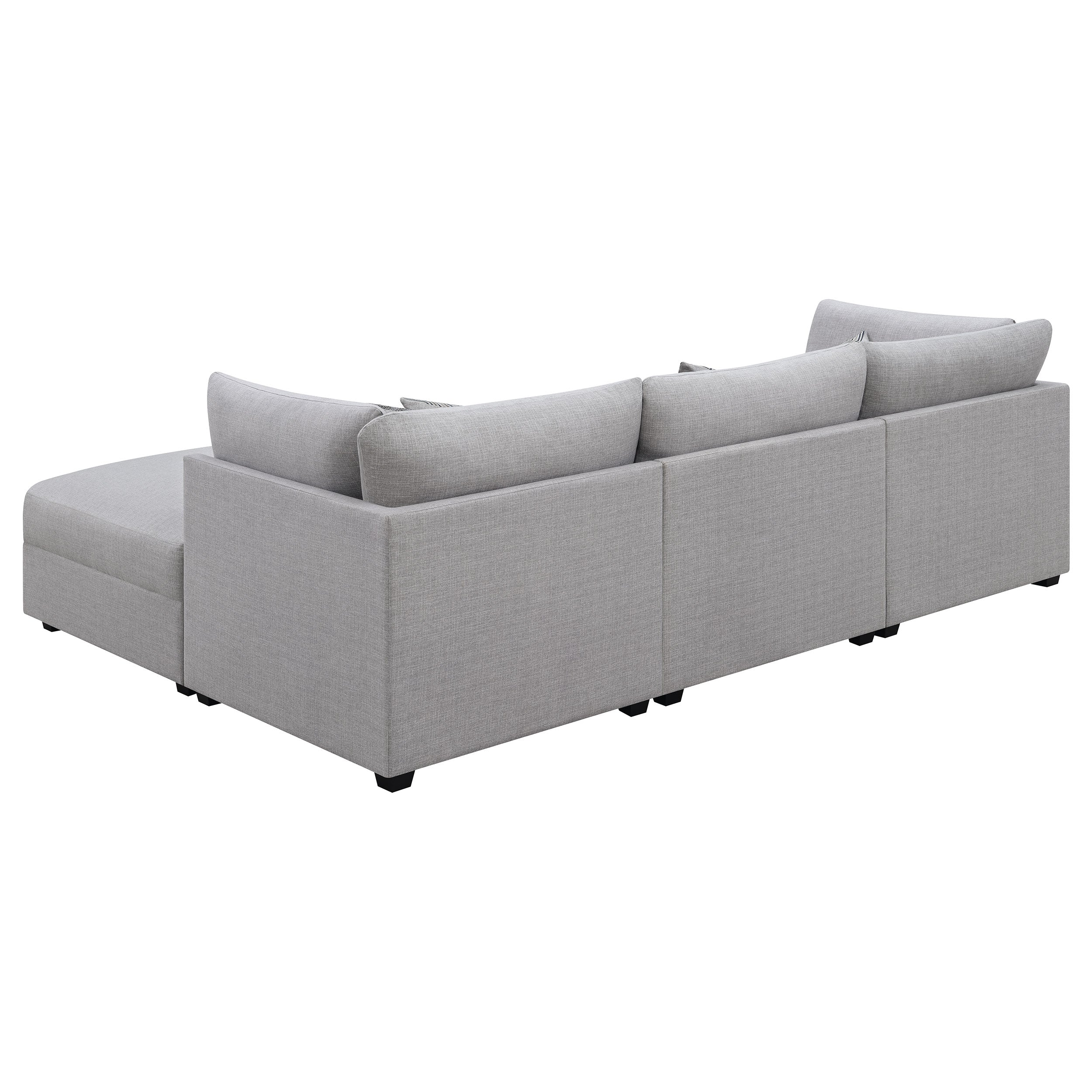 Almarie 4-piece Upholstered Modular Sectional Grey Sectional Grey