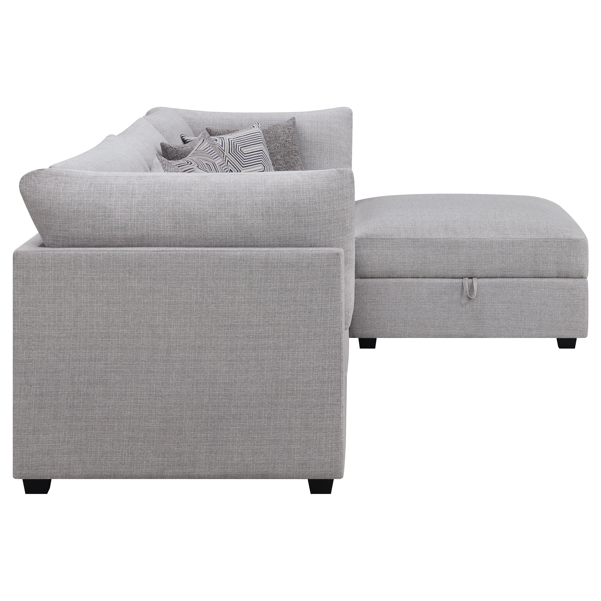 Almarie 4-piece Upholstered Modular Sectional Grey Sectional Grey