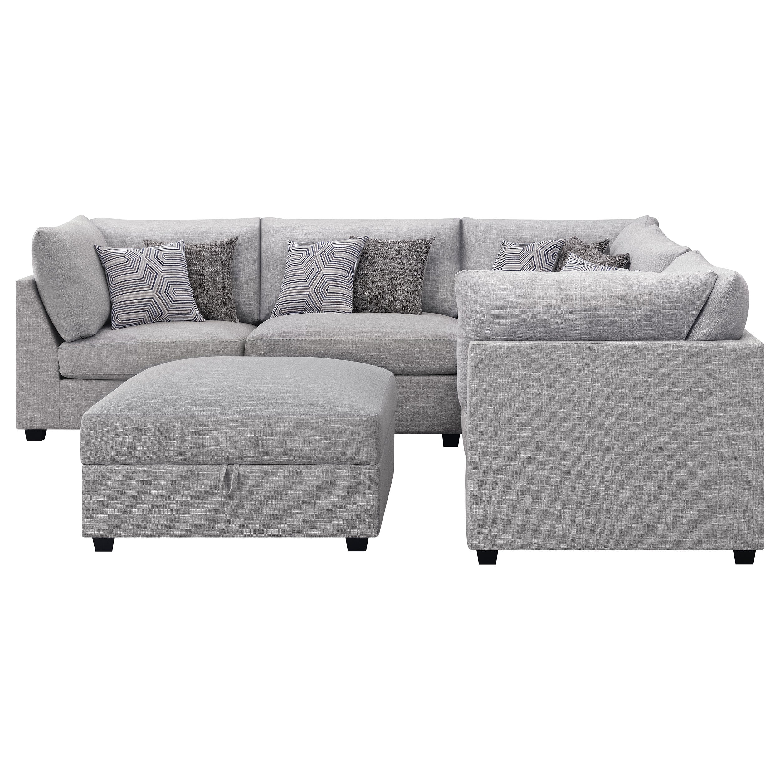 Aleona 6-piece Upholstered Modular Sectional Grey Sectional Grey