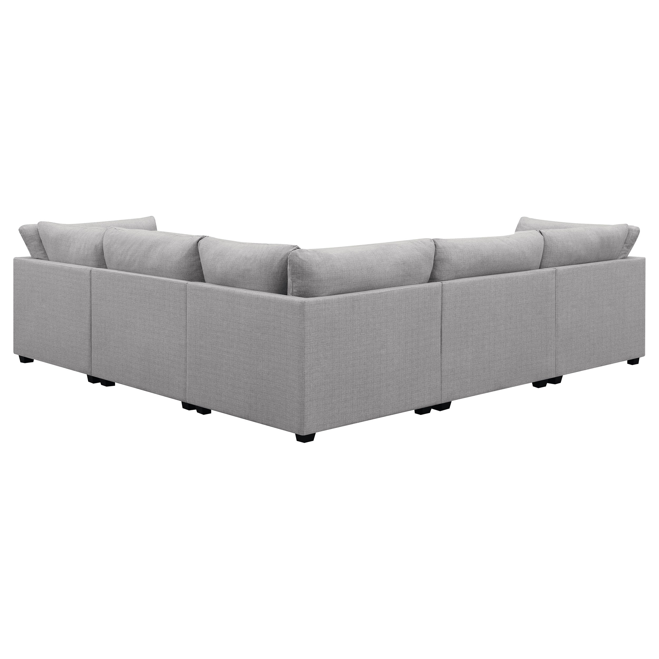 Aleona 6-piece Upholstered Modular Sectional Grey Sectional Grey